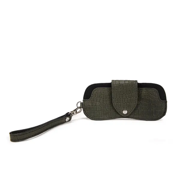 kate-lee-ecrin-tui-lunettes-cuir-vert-croco-kl image 1