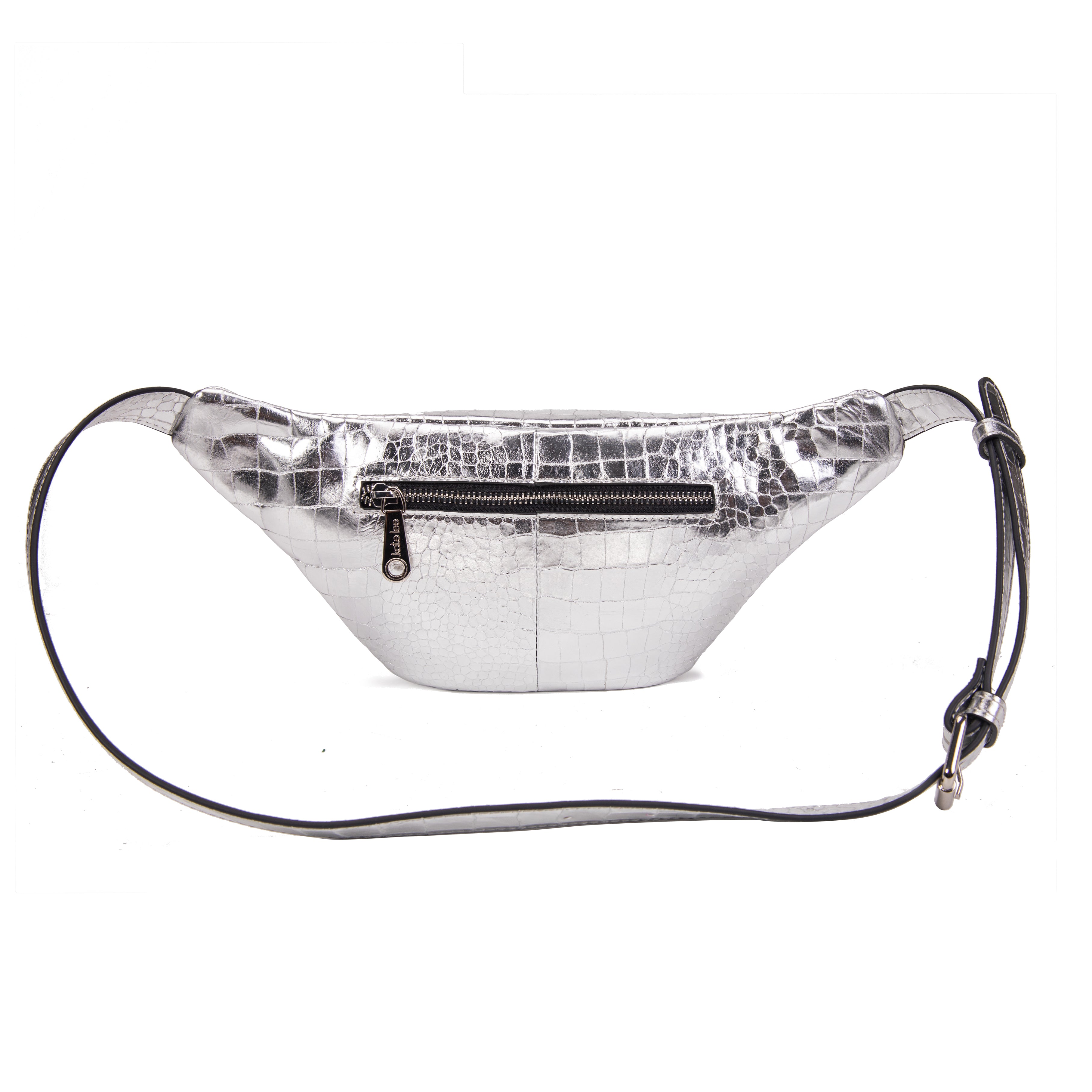 kate-lee-banane-triomf-cro-sac-banane-argent-cuir-croco image 4