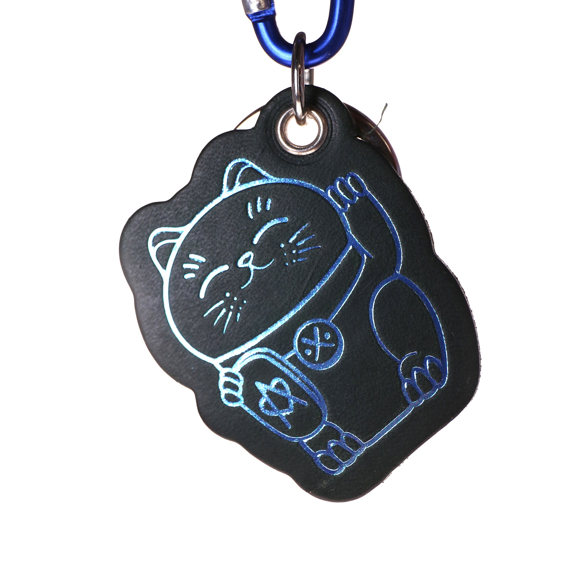 atelier-penso-luckey-holder-lucky-cat-porte-cl-s-noir-turquoise image 1