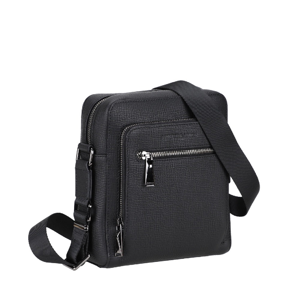 arthur-et-aston-lewis-sac-travers-cuir-noir-homme image 2