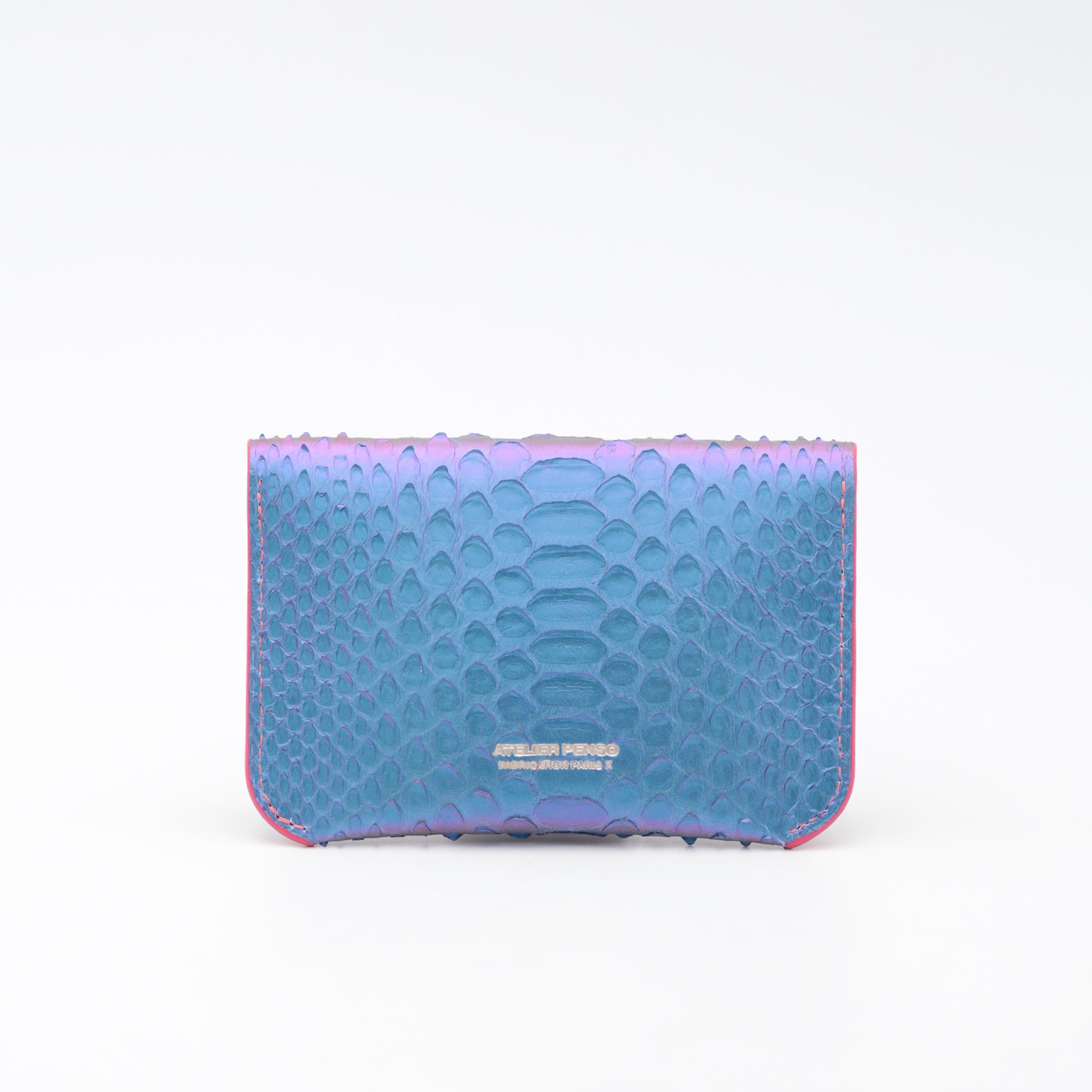atelier-penso-ft-porte-cartes-cuir-python-iridescent-9x13 image 3