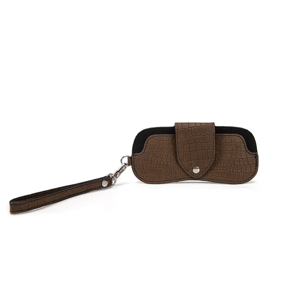 kate-lee-ecrin-tui-lunettes-cuir-croco-marron image 1