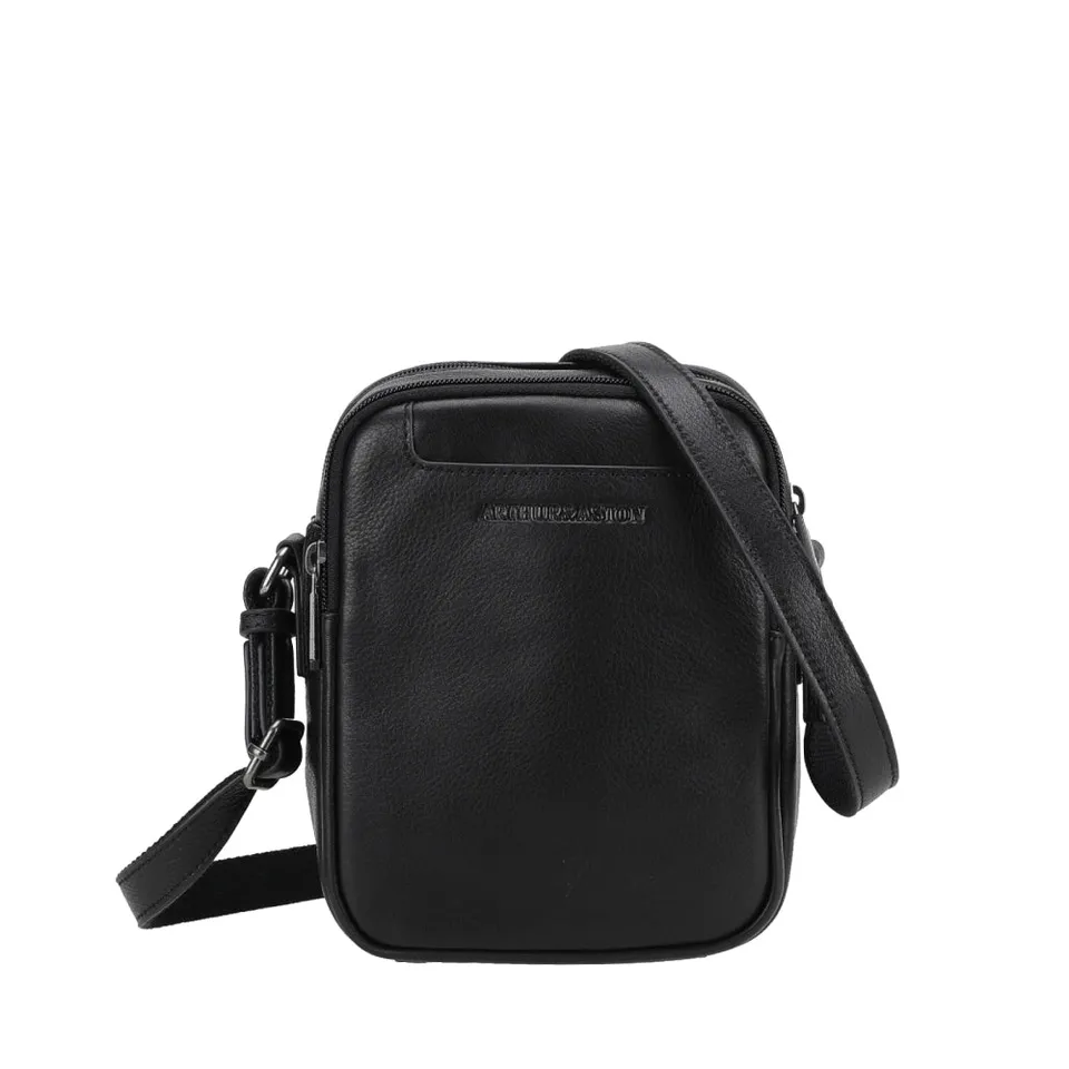 arthur-et-aston-l-on-sac-travers-cuir-noir-vachette image 1