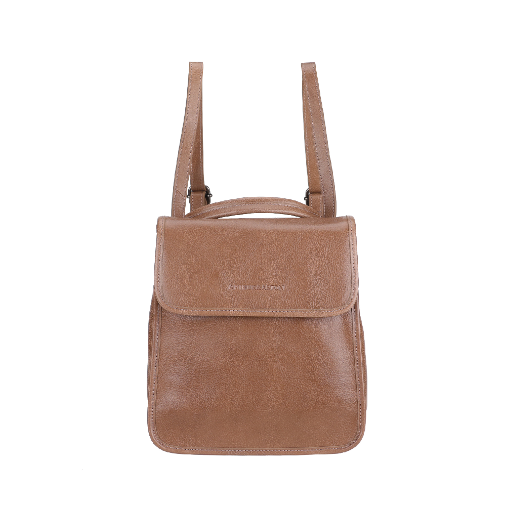 arthur-et-aston-edith-sac-dos-cuir-taupe-femme image 1