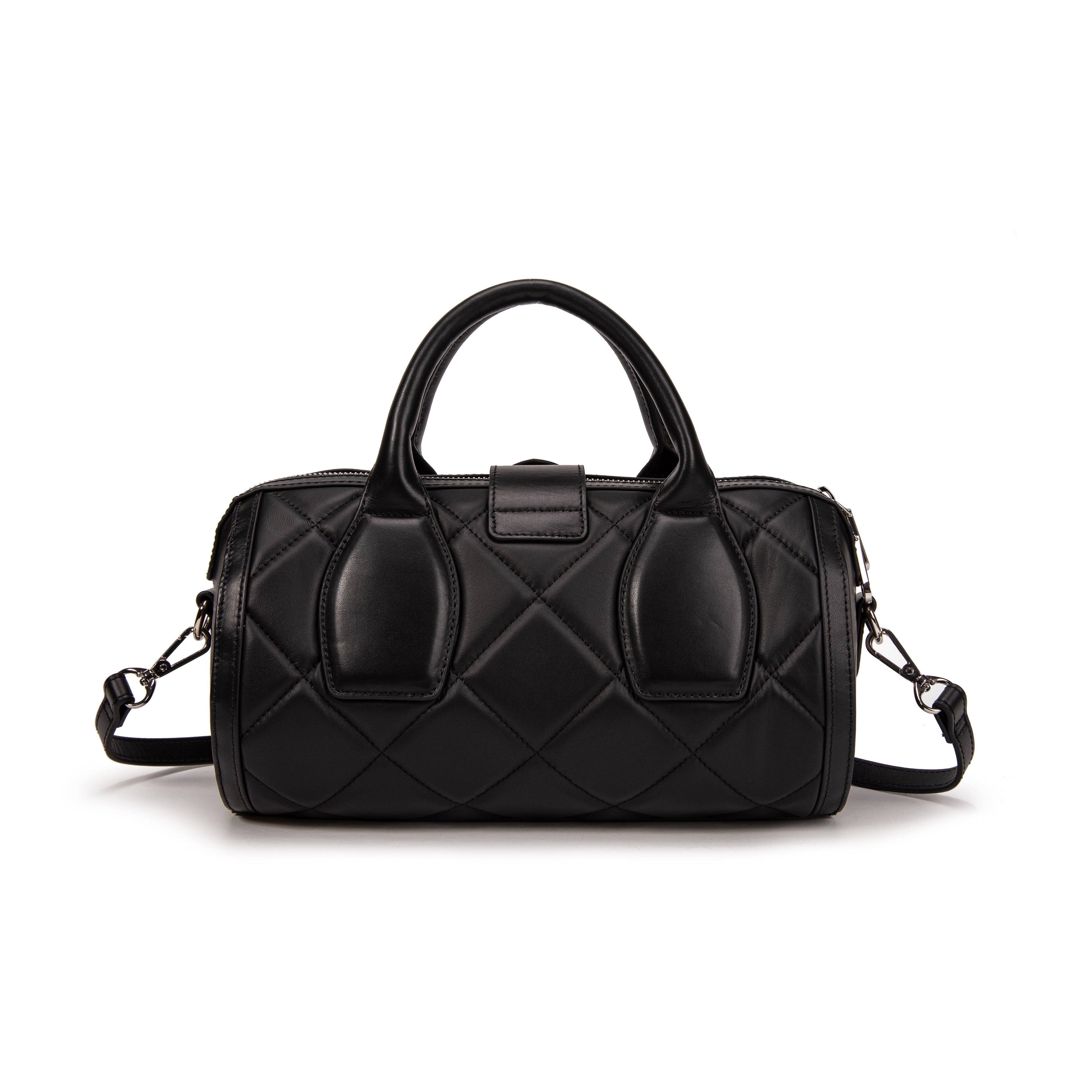 kate-lee-frola-matelass-sac-cuir-agneau-noir-bowling image 4