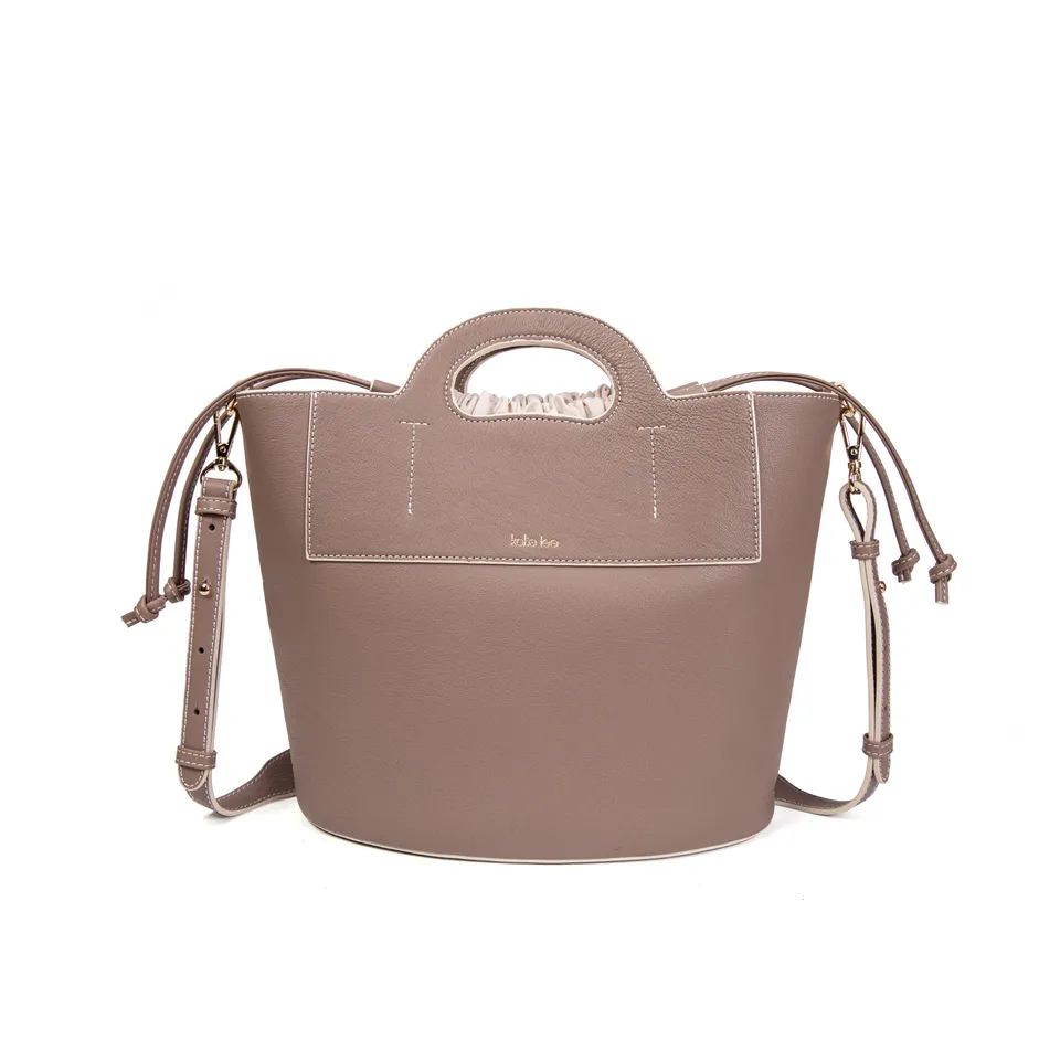 kate-lee-st-tropez-sac-seau-cuir-gris-tonnerre image 1