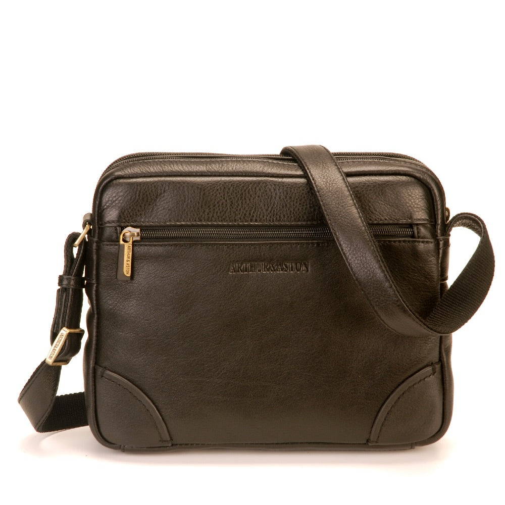 arthur-et-aston-paul-sac-travers-cuir-noir-zipp image 1