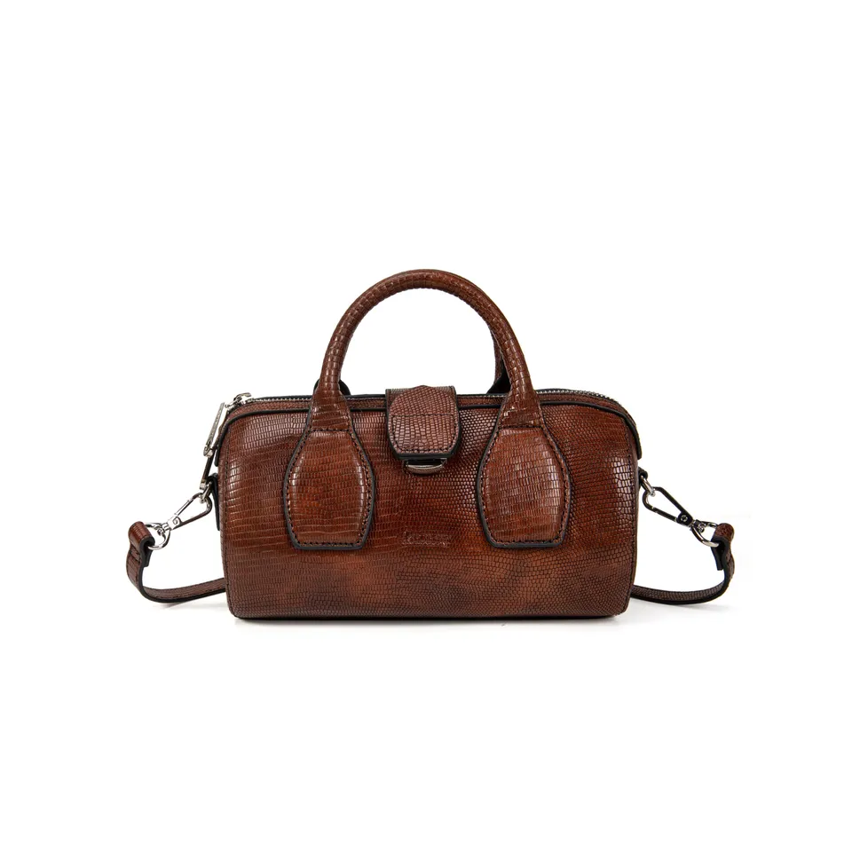 kate-lee-frola-sac-bowling-l-zard-choco-cuir image 1