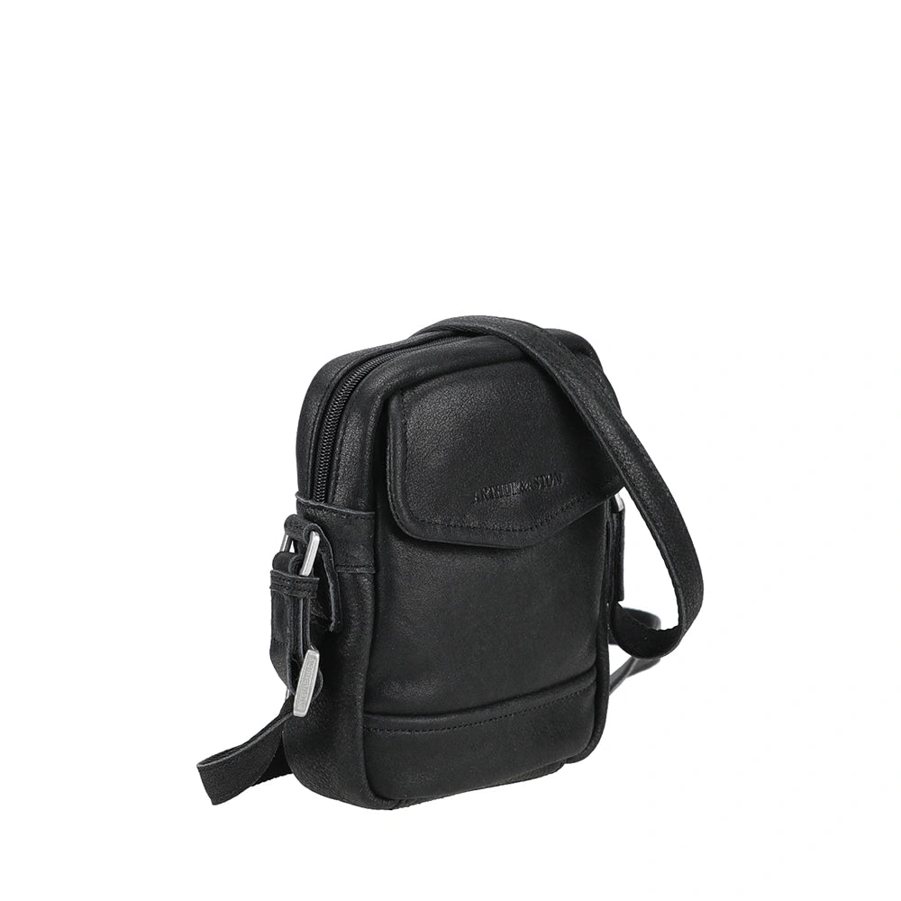 arthur-et-aston-owen-sac-travers-s-cuir-noir-destroy image 2