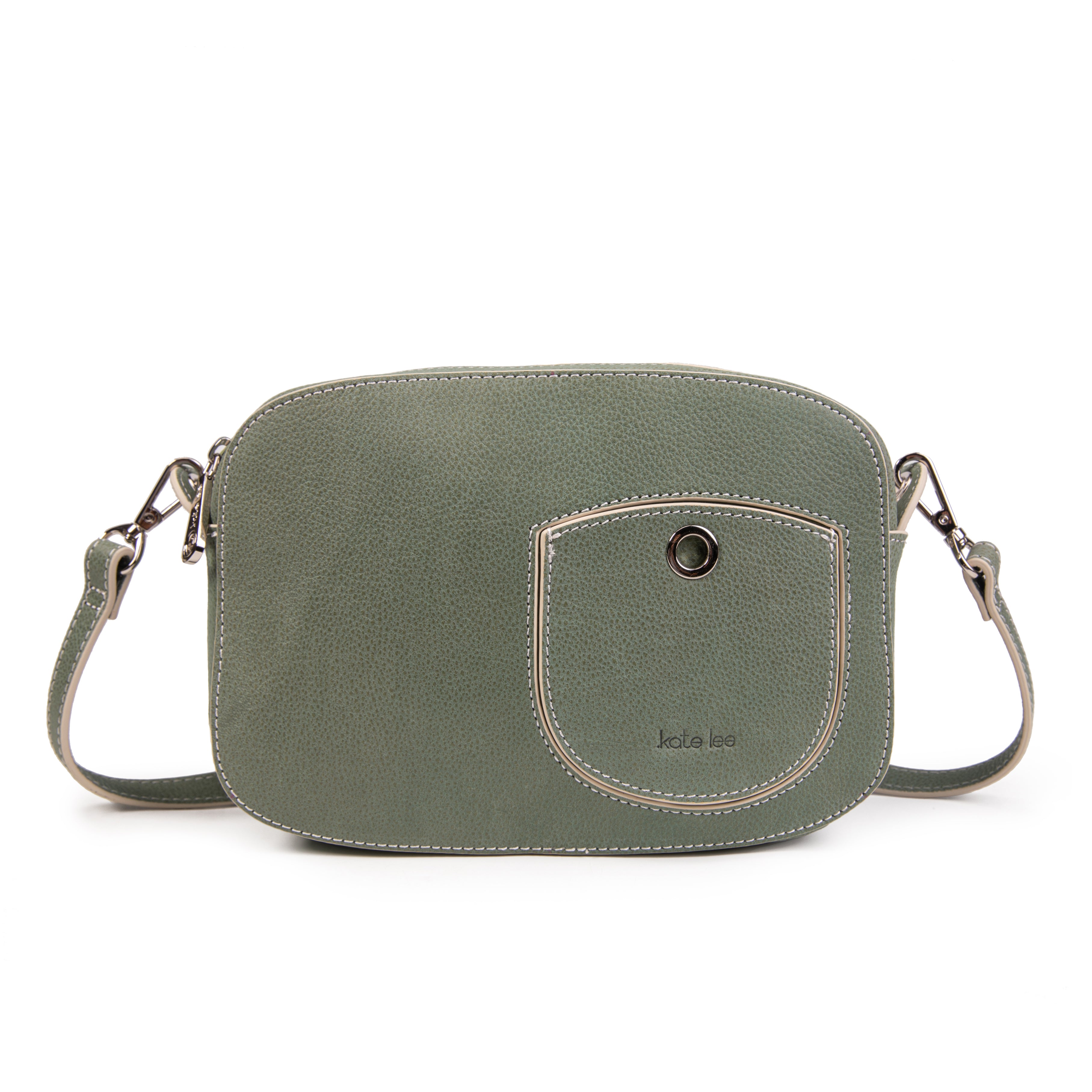 kate-lee-ren-e-sac-bandouli-re-cuir-vert-grain image 1