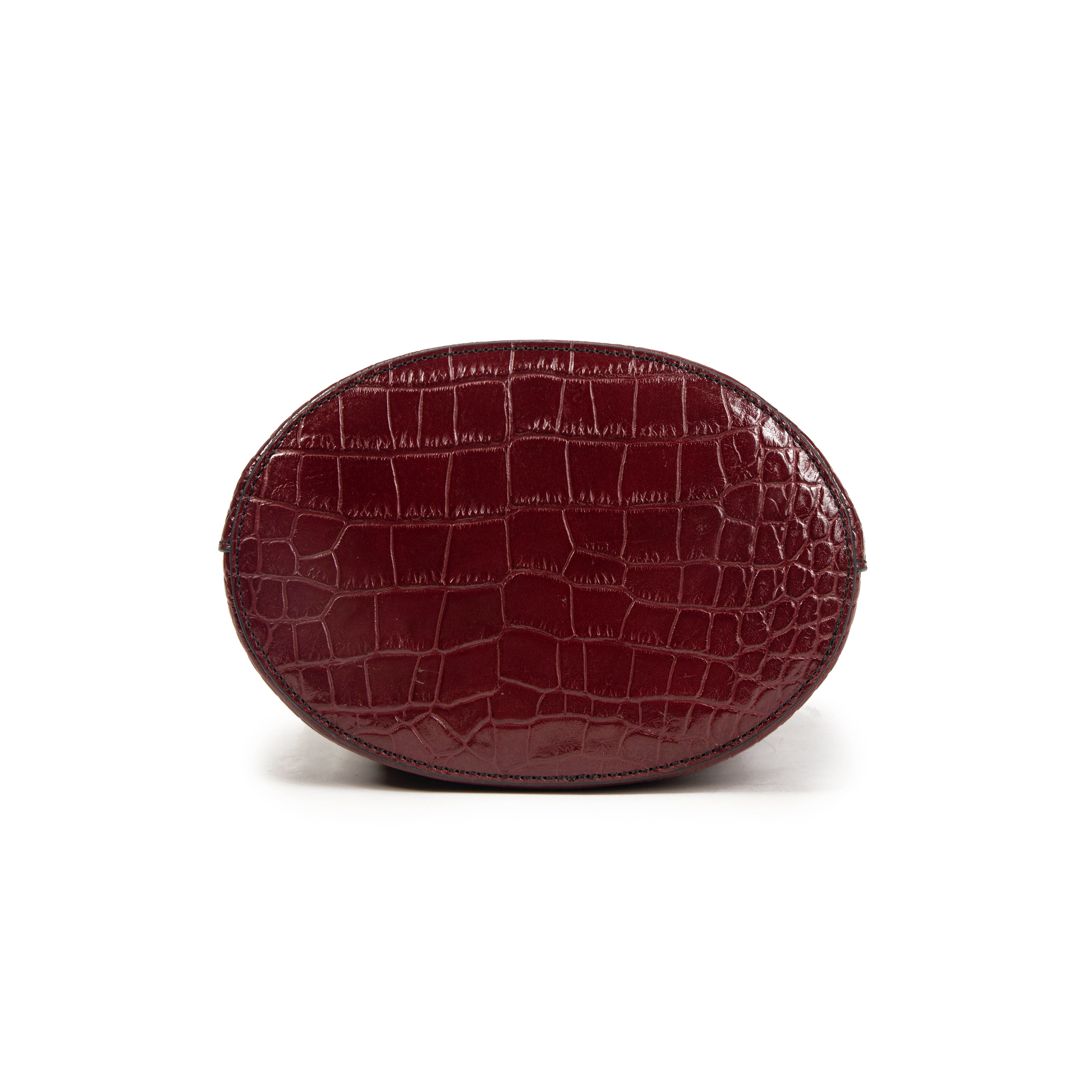 kate-lee-louvre-croco-sac-seau-cuir-lie-de-vin image 5