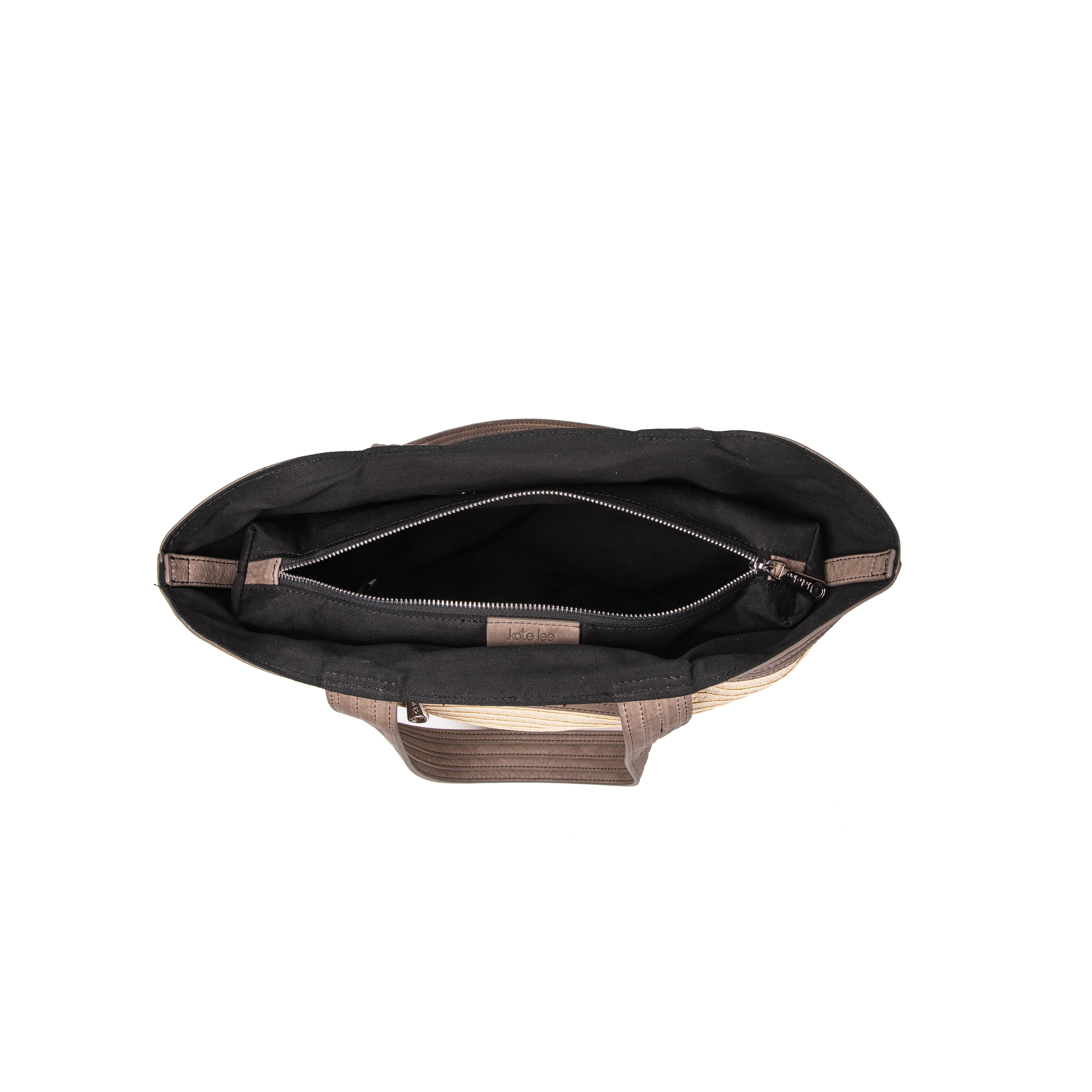 kate-lee-m-cabas-patty-panier-paille-gris-fonc-cuir image 3
