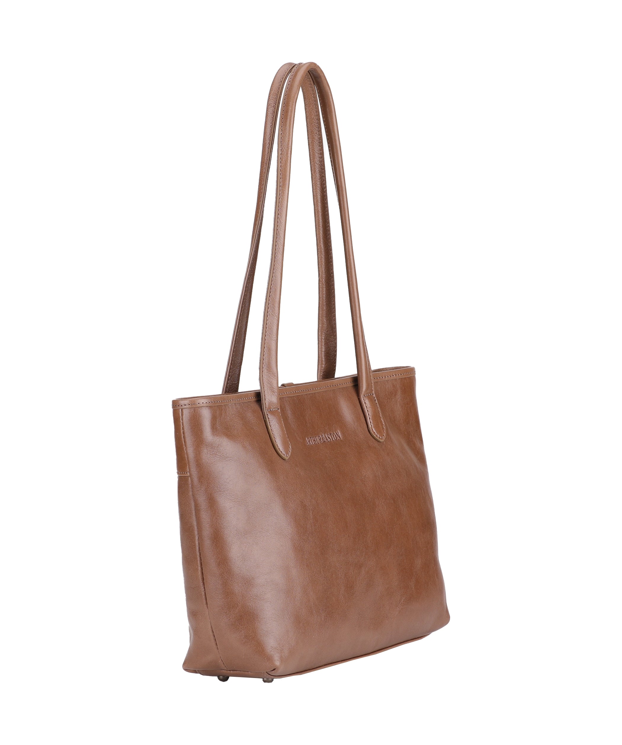 arthur-et-aston-edith-sac-shopping-cuir-femme-taupe image 2