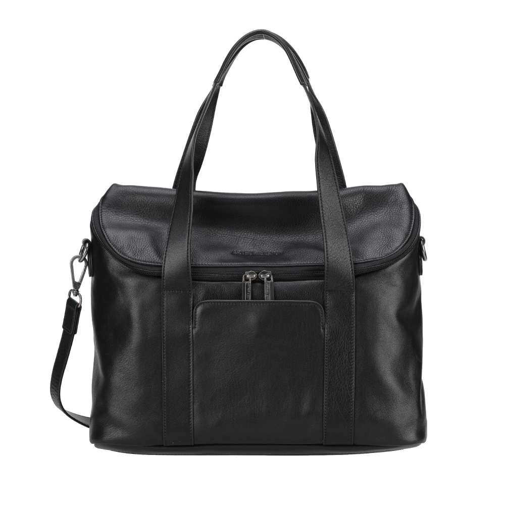 arthur-et-aston-l-on-sac-port-main-cuir-noir-a4-ordinateur image 1
