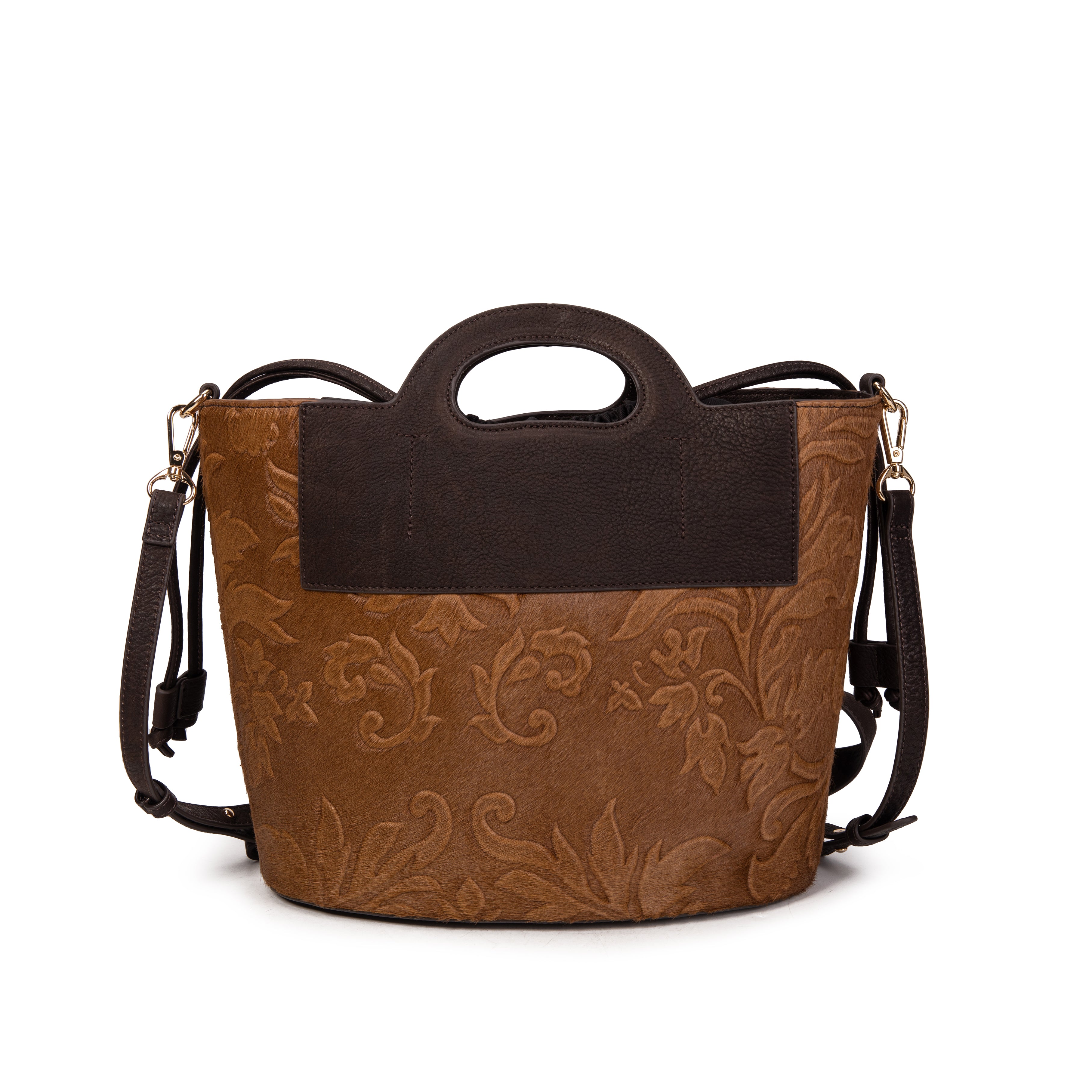 kate-lee-st-tropez-sac-cuir-marron-fleurs image 4