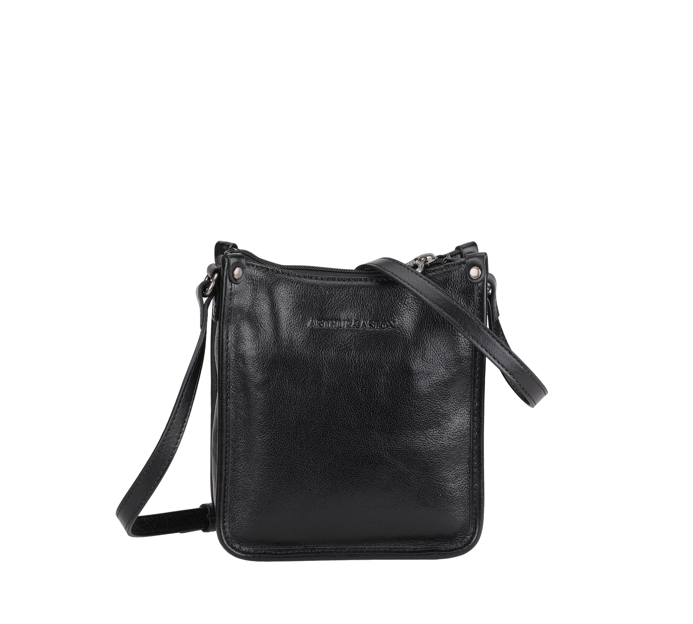 arthur-et-aston-edith-sac-bandouli-re-cuir-noir image 1