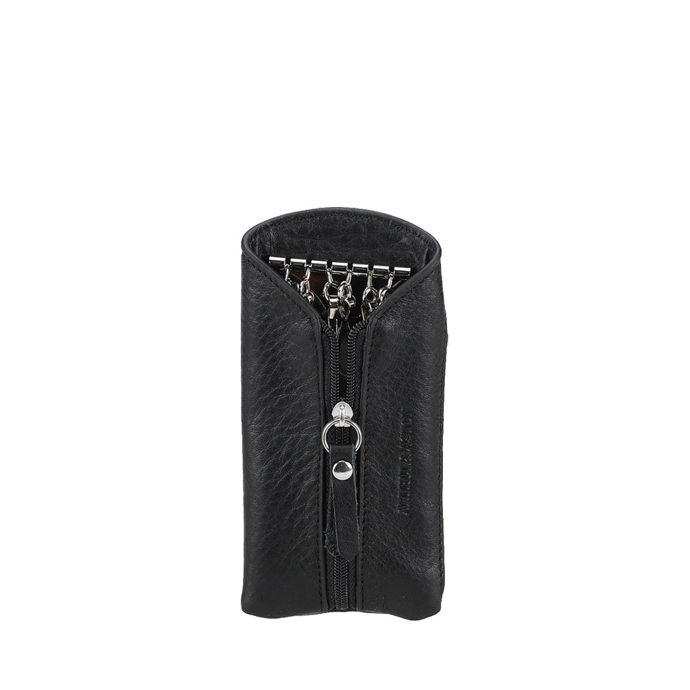 arthur-et-aston-ange-porte-cl-s-cuir-noir-fermeture-zip image 1