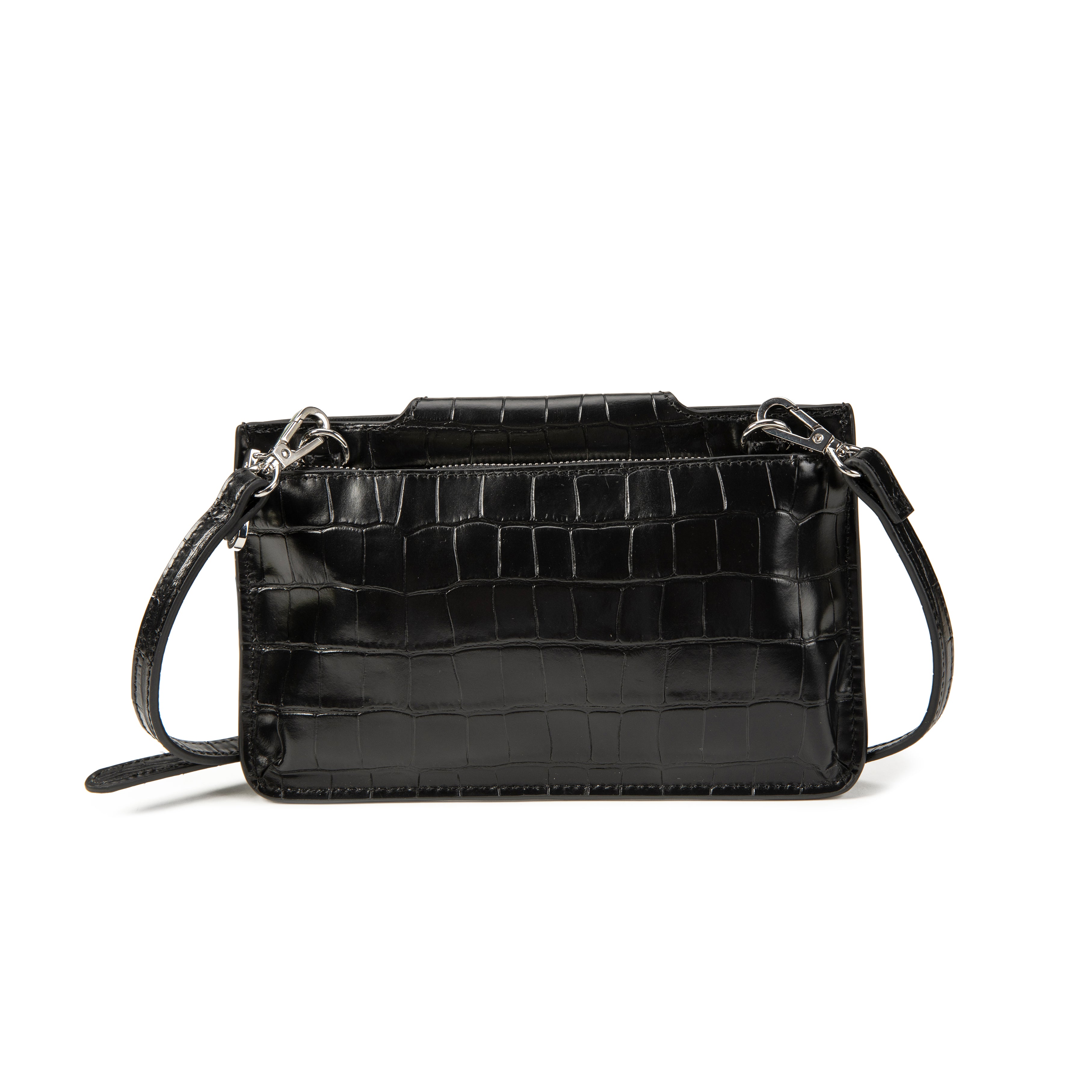 kate-lee-pochette-lp-cuir-vachette-croco-noir-bandouli-re image 3