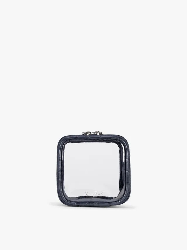 calpak-kaya-mini-trousse-maquillage-croco-marine-transparente image 1
