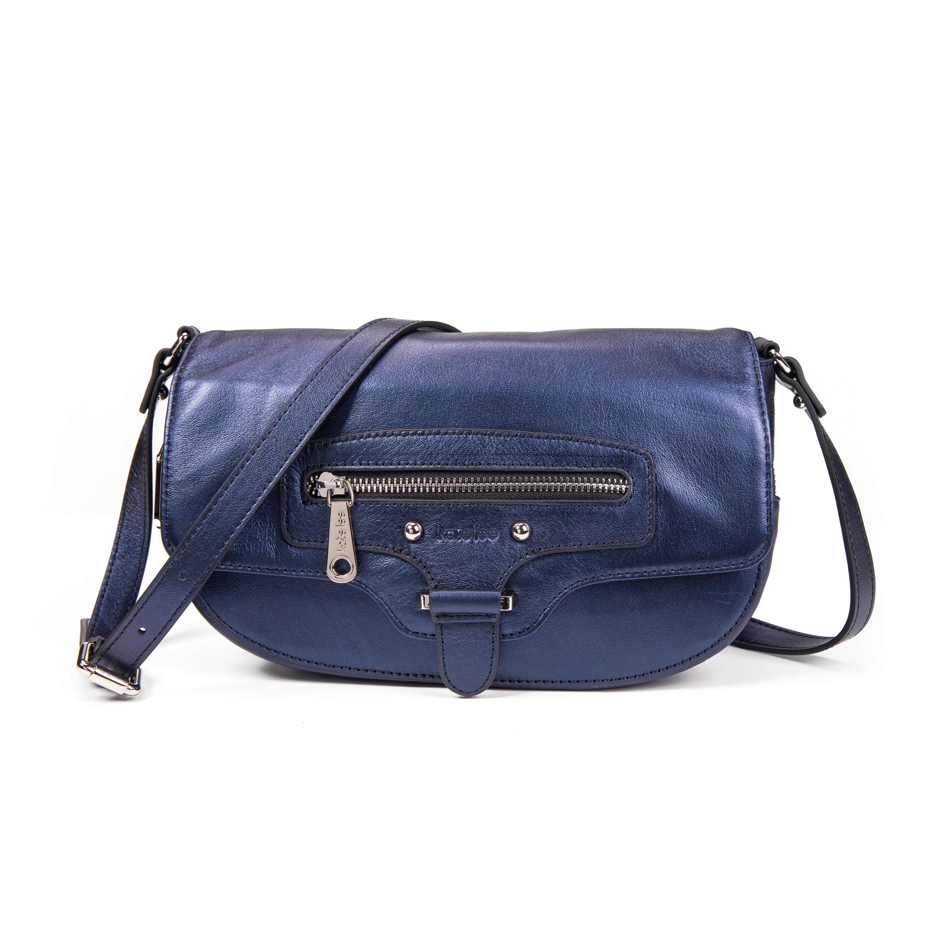 kate-lee-enara-sac-bandouli-re-bleu-vachette-nacr-e image 1