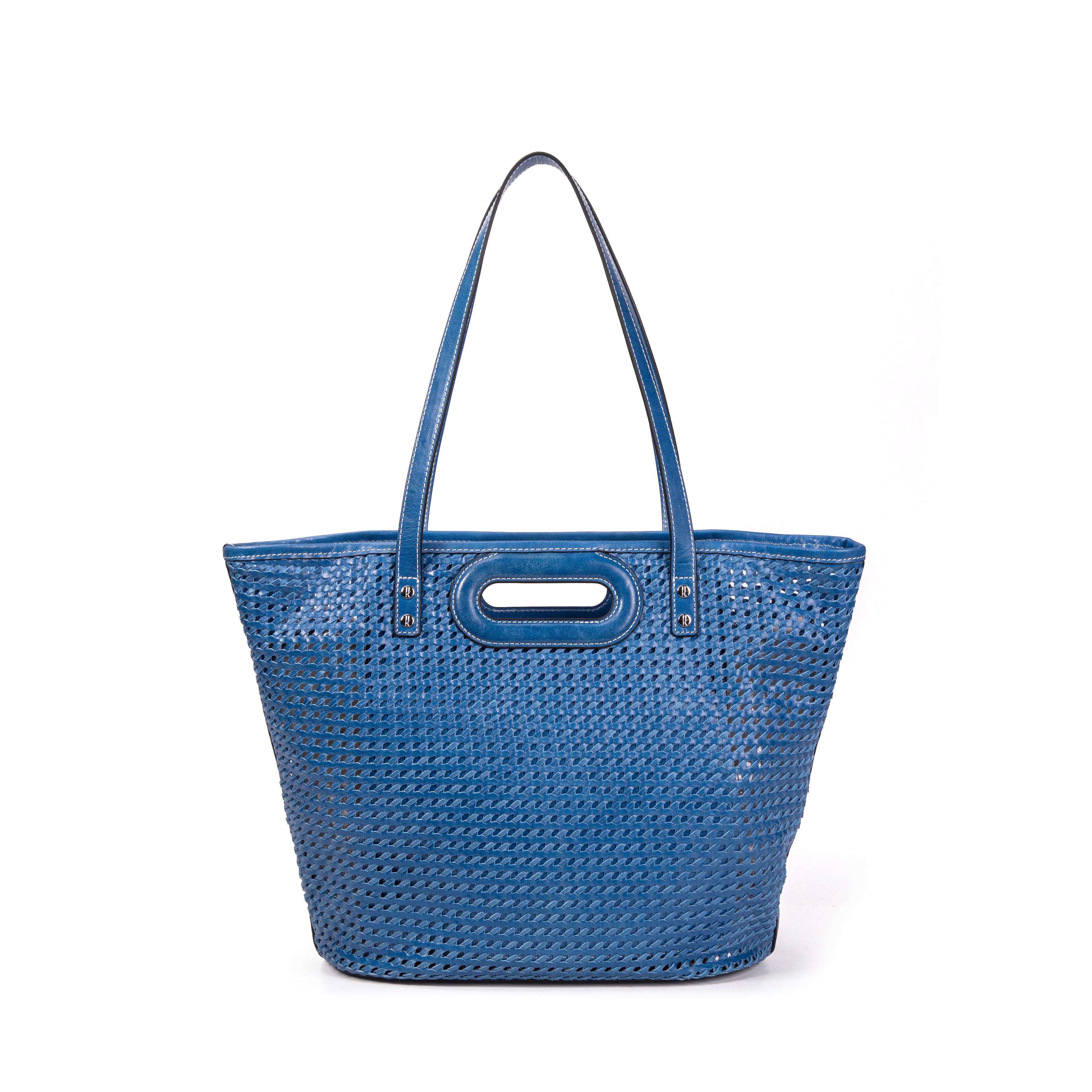 kate-lee-ofine-sac-cabas-cuir-bleu-tress image 4