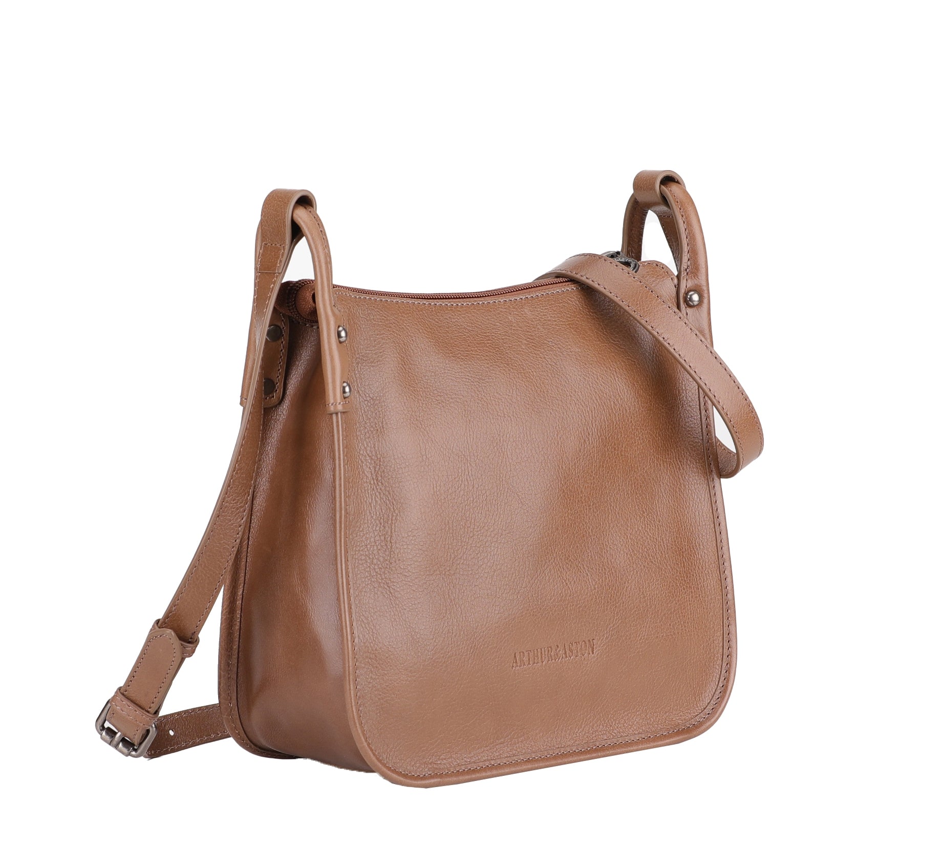 arthur-et-aston-edith-sac-travers-cuir-noir-demi-lune image 8
