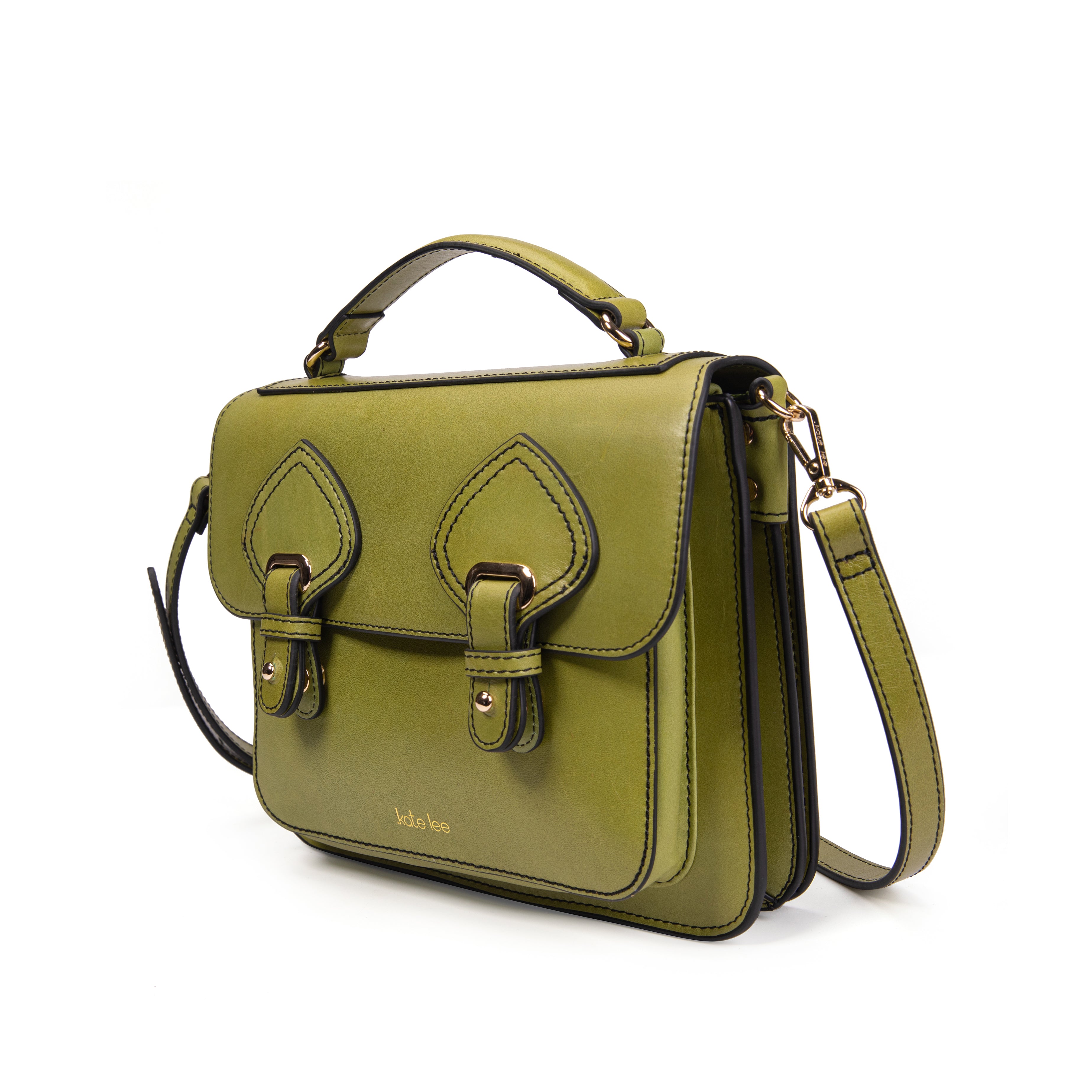 kate-lee-eiffel-sac-bandouli-re-cuir-vert-rabat image 2