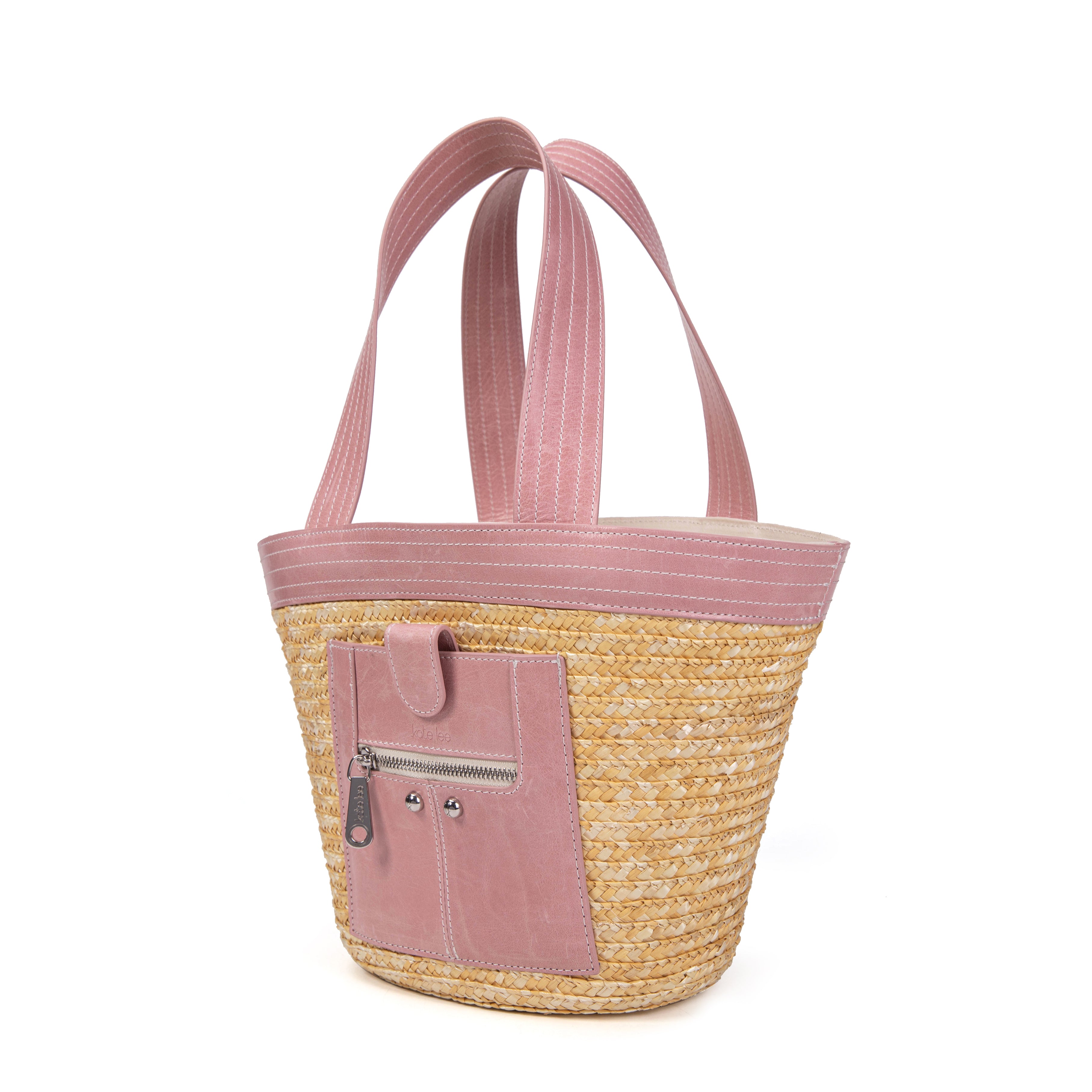 kate-lee-madeleine-m-panier-paille-vachette-rose-38-cm image 2