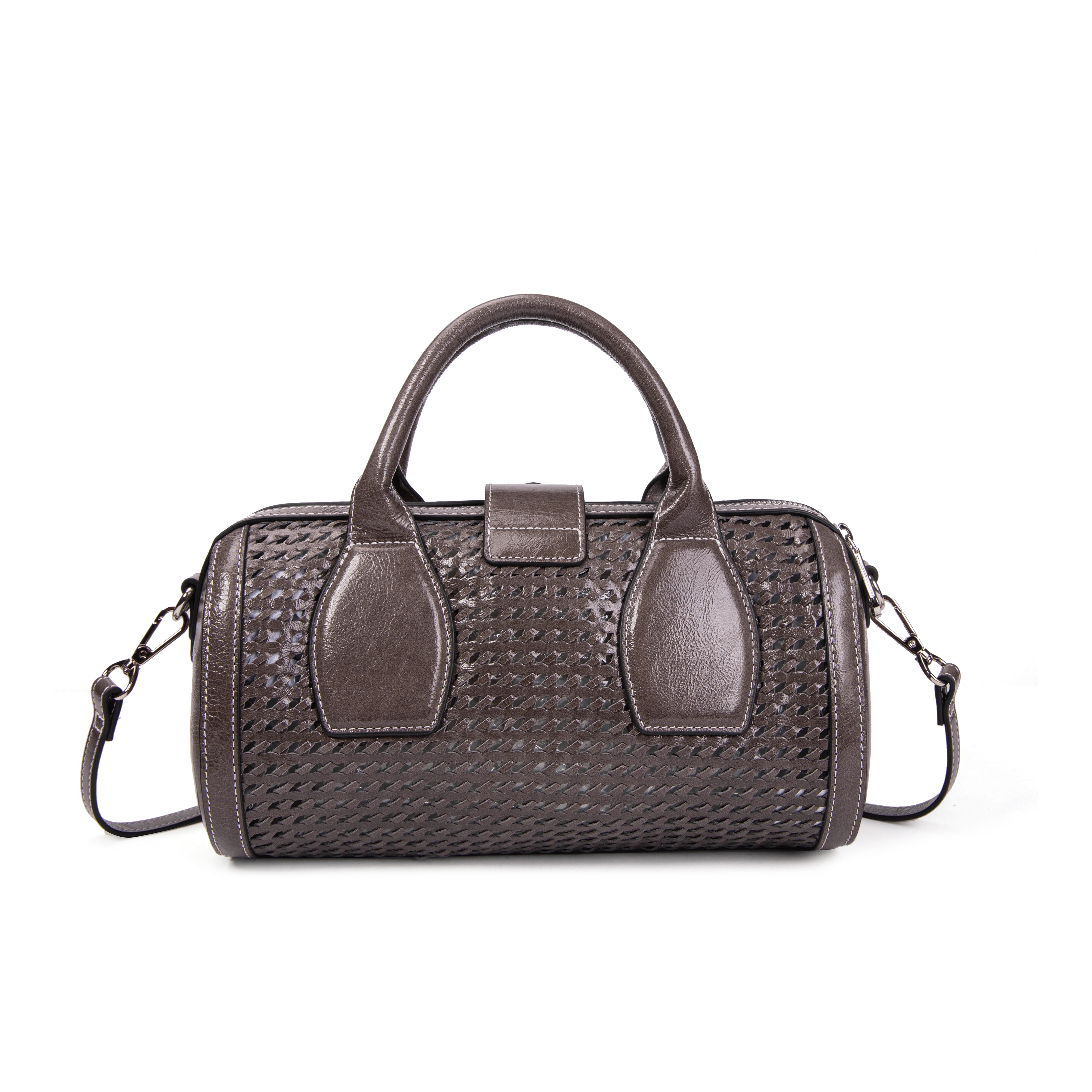kate-lee-frola-sac-bowling-cuir-gris-tress image 4