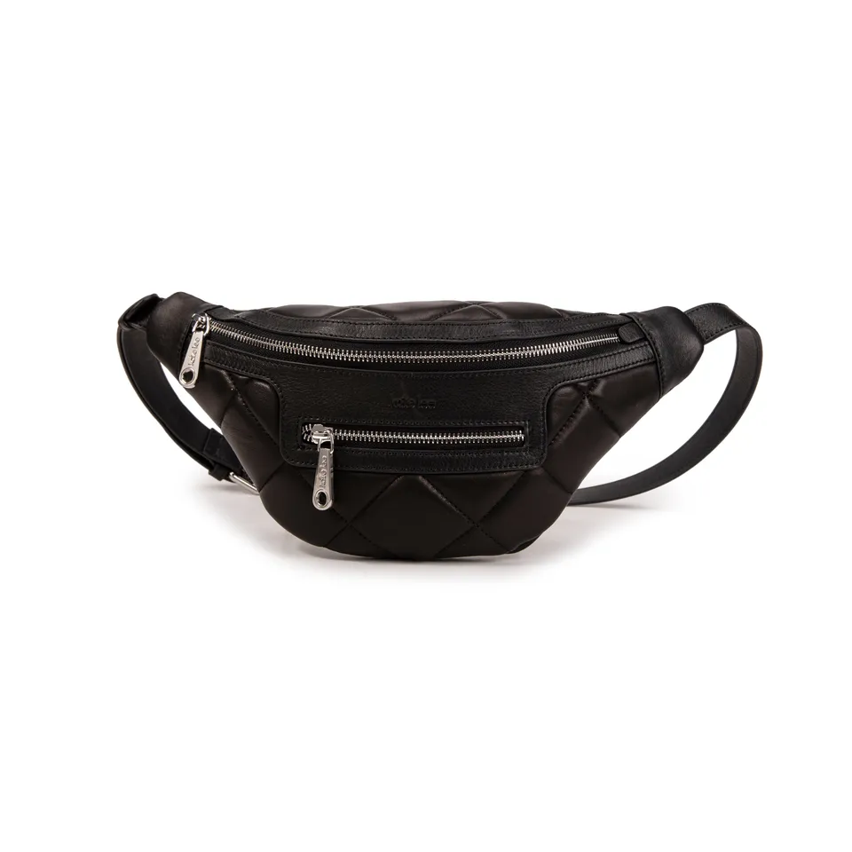 kate-lee-triumf-sac-banane-agneau-noir-matelass-crois image 1