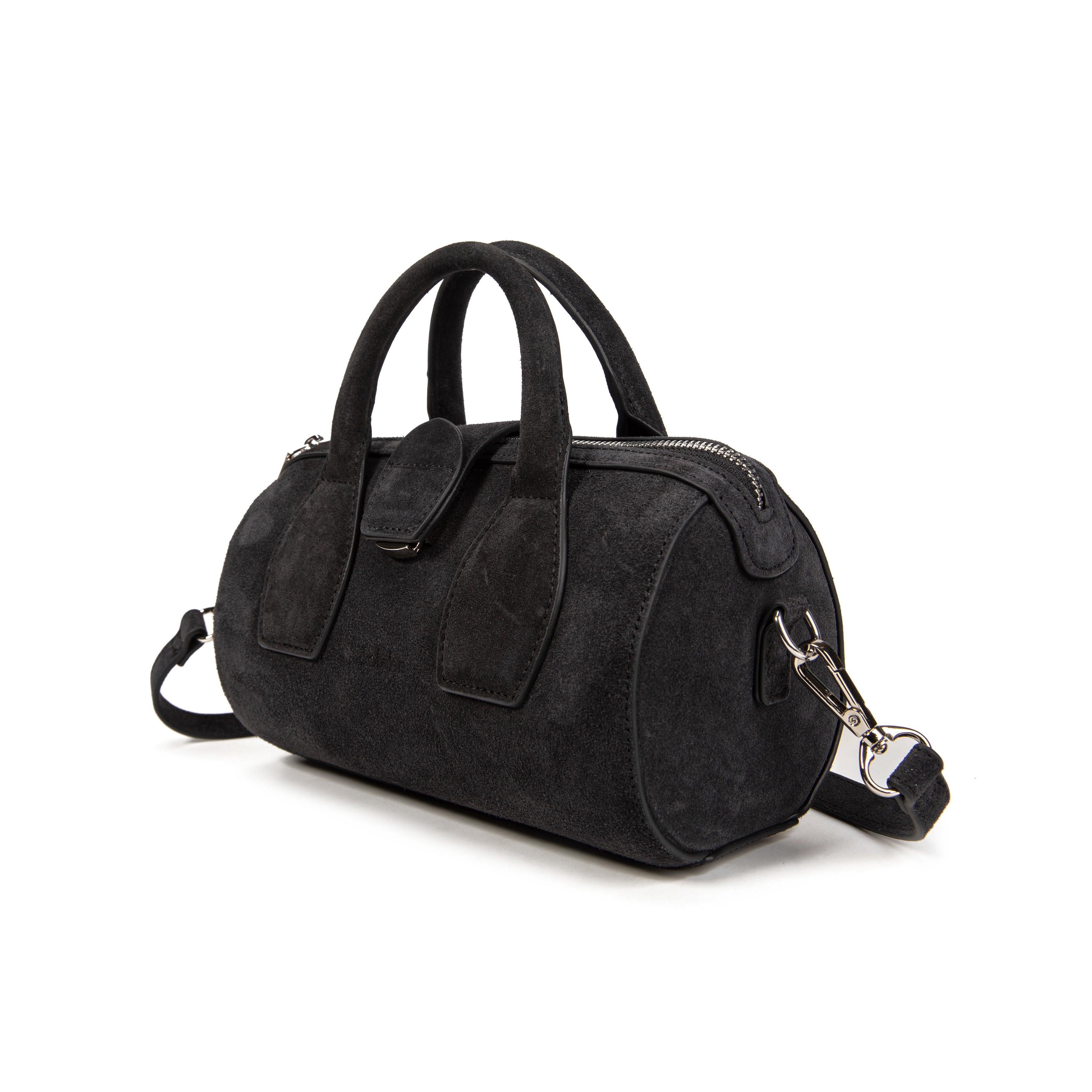 kate-lee-m-frola-v-sac-bowling-cuir-velours-bleu-nuit image 2