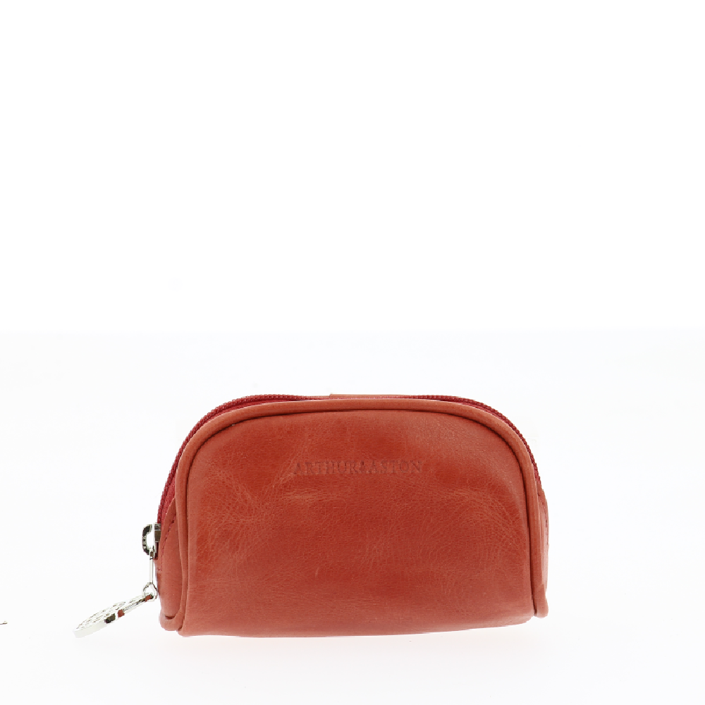 arthur-et-aston-rose-porte-monnaie-cuir-marron-demi-lune image 8