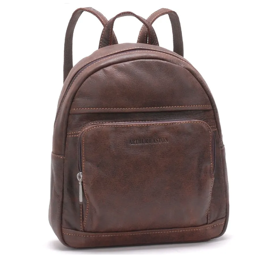 arthur-et-aston-cristiano-petit-sac-dos-cuir-marron image 1