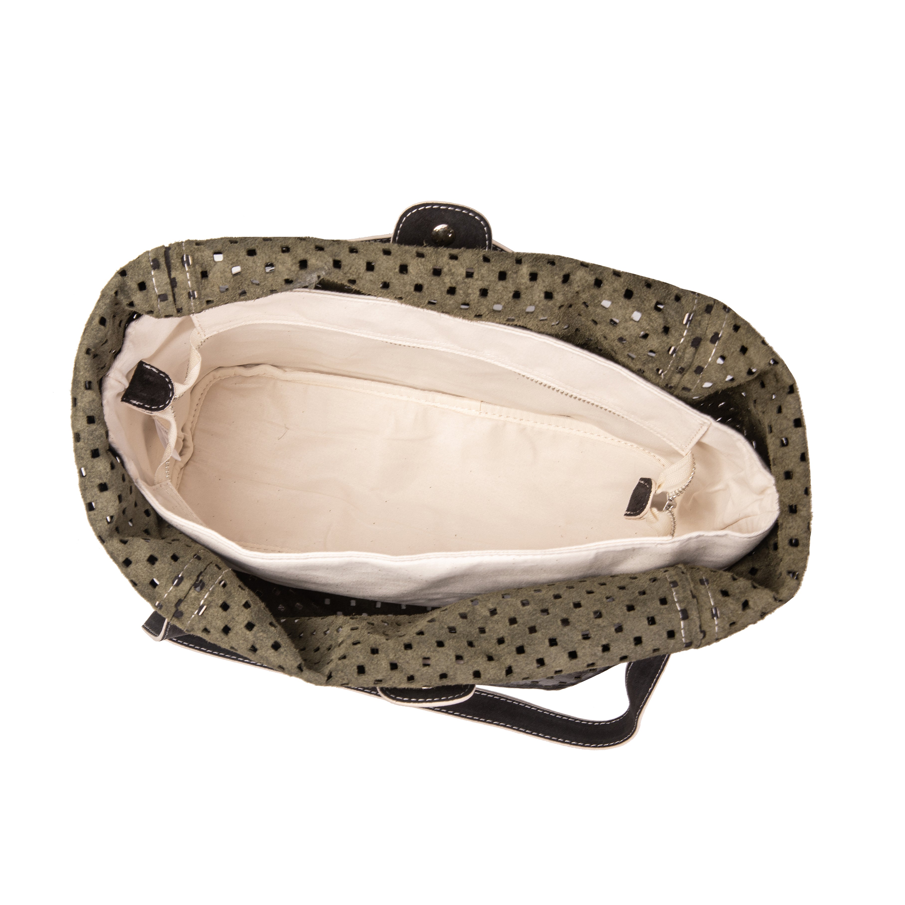 kate-lee-ryve-sac-cabas-cuir-militaire-perfor image 3