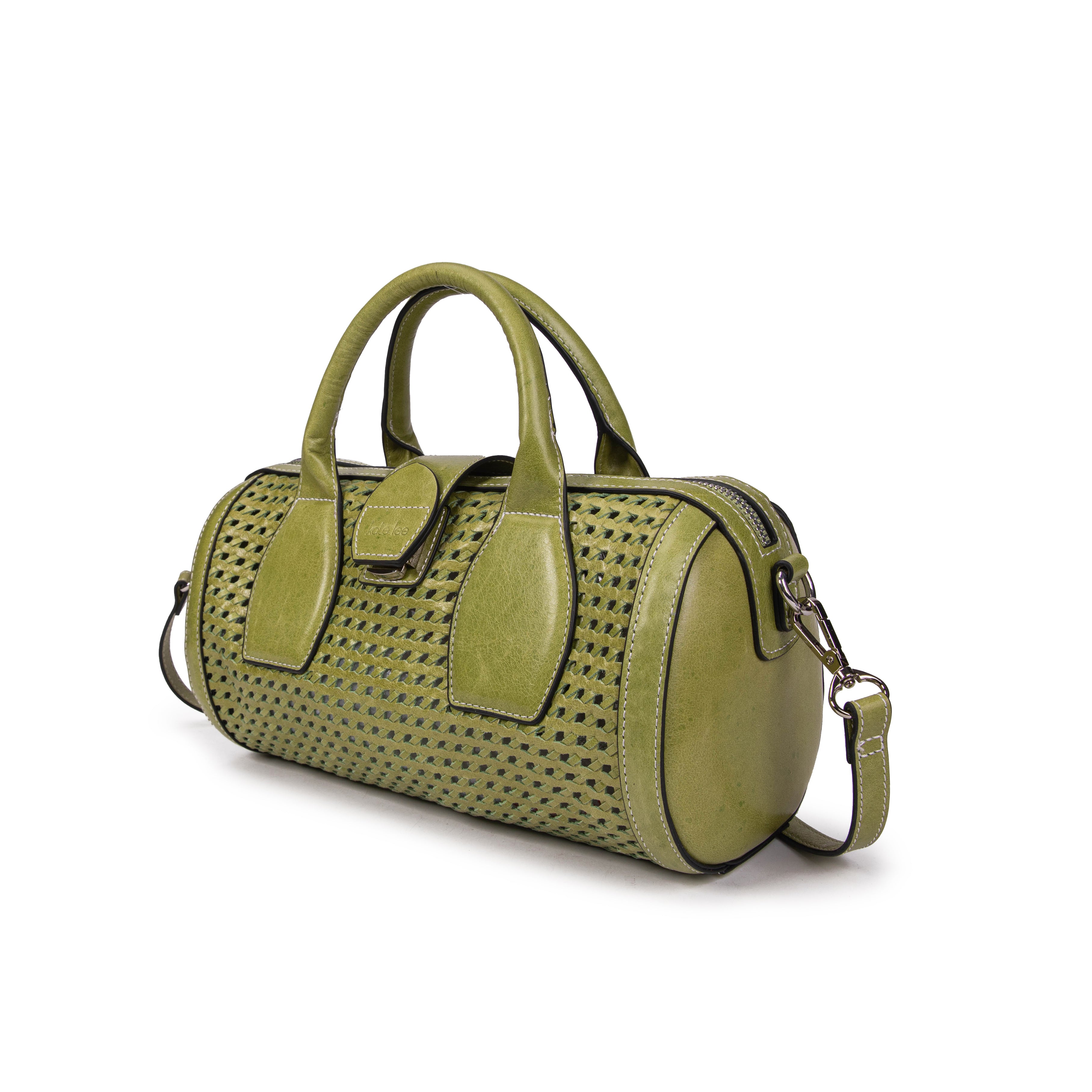 kate-lee-frola-sac-bowling-cuir-tress-vert-acide image 2