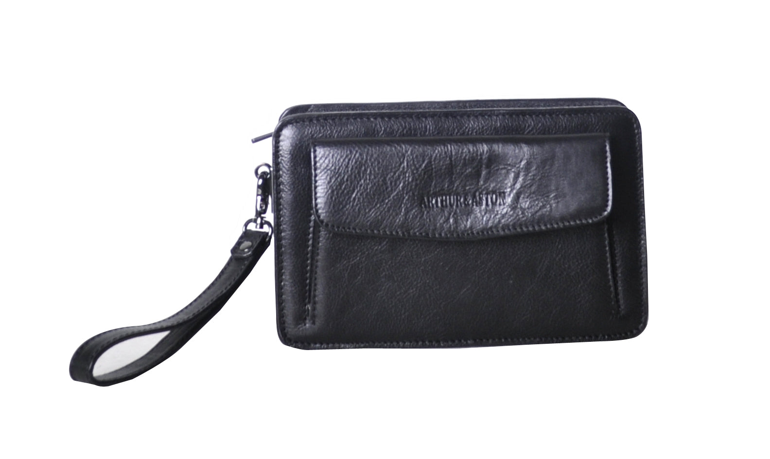 arthur-et-aston-georges-pochette-cuir-noir-homme-vachette image 1