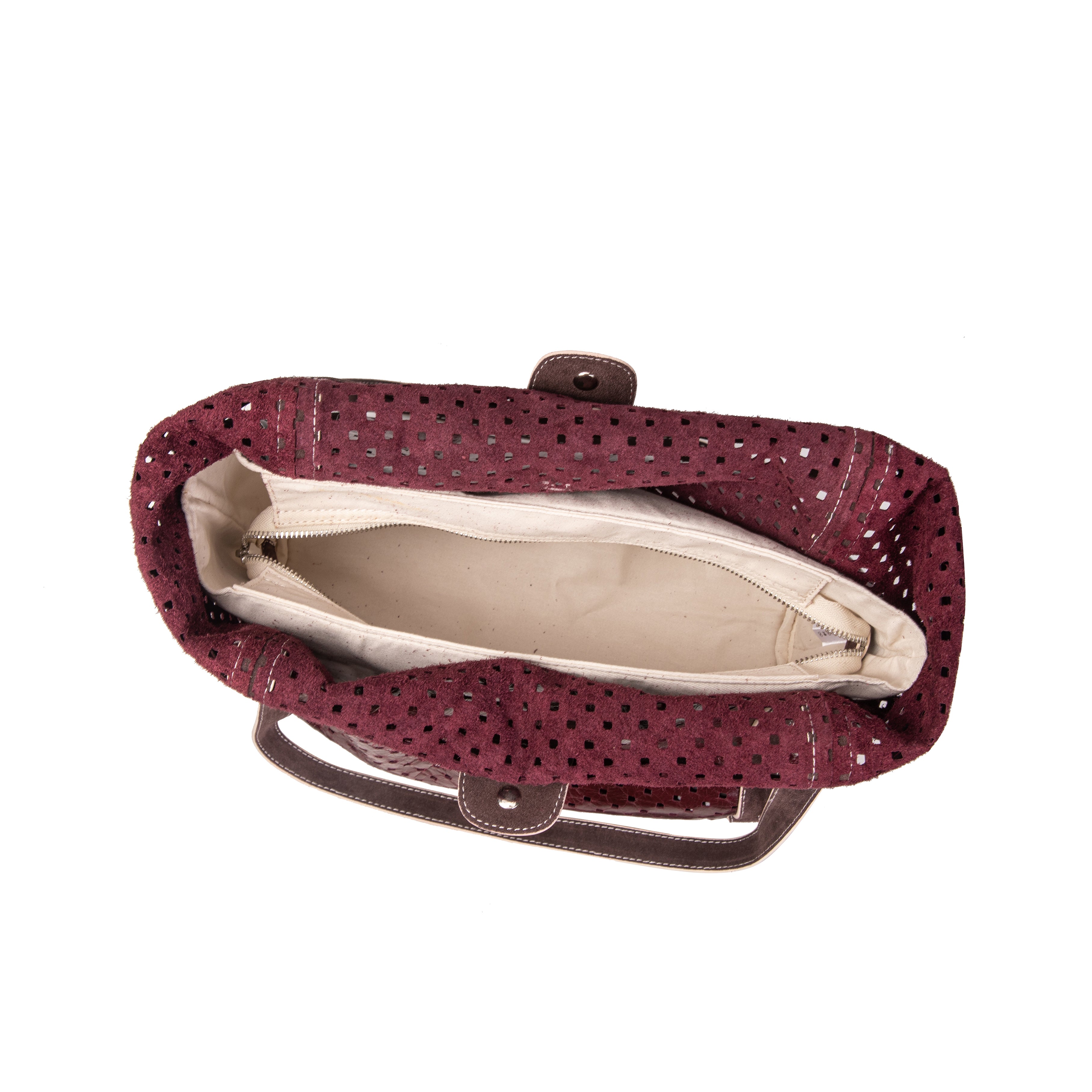 kate-lee-ryve-sac-cabas-cuir-bordeaux-perfor image 3