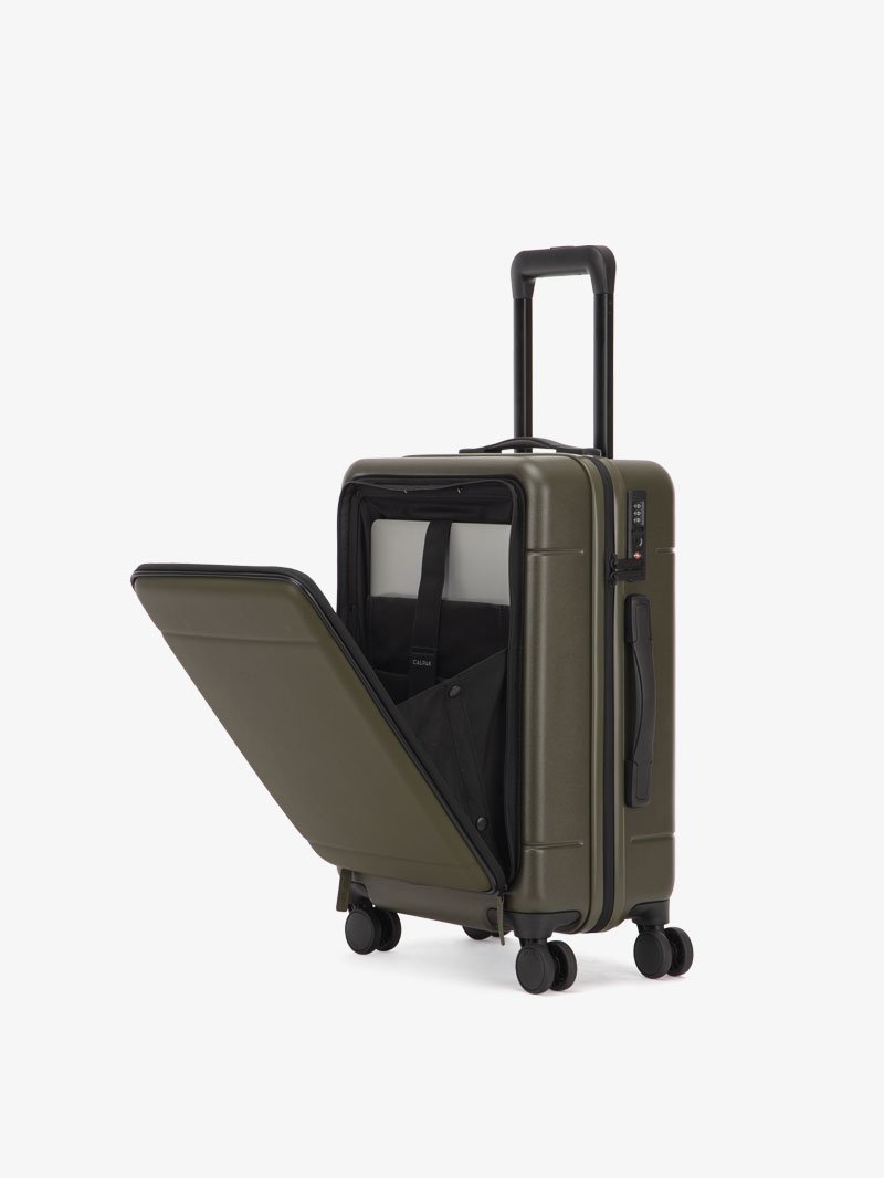 calpak-hue-valise-cabine-poche-avant-cerise-vernie image 1