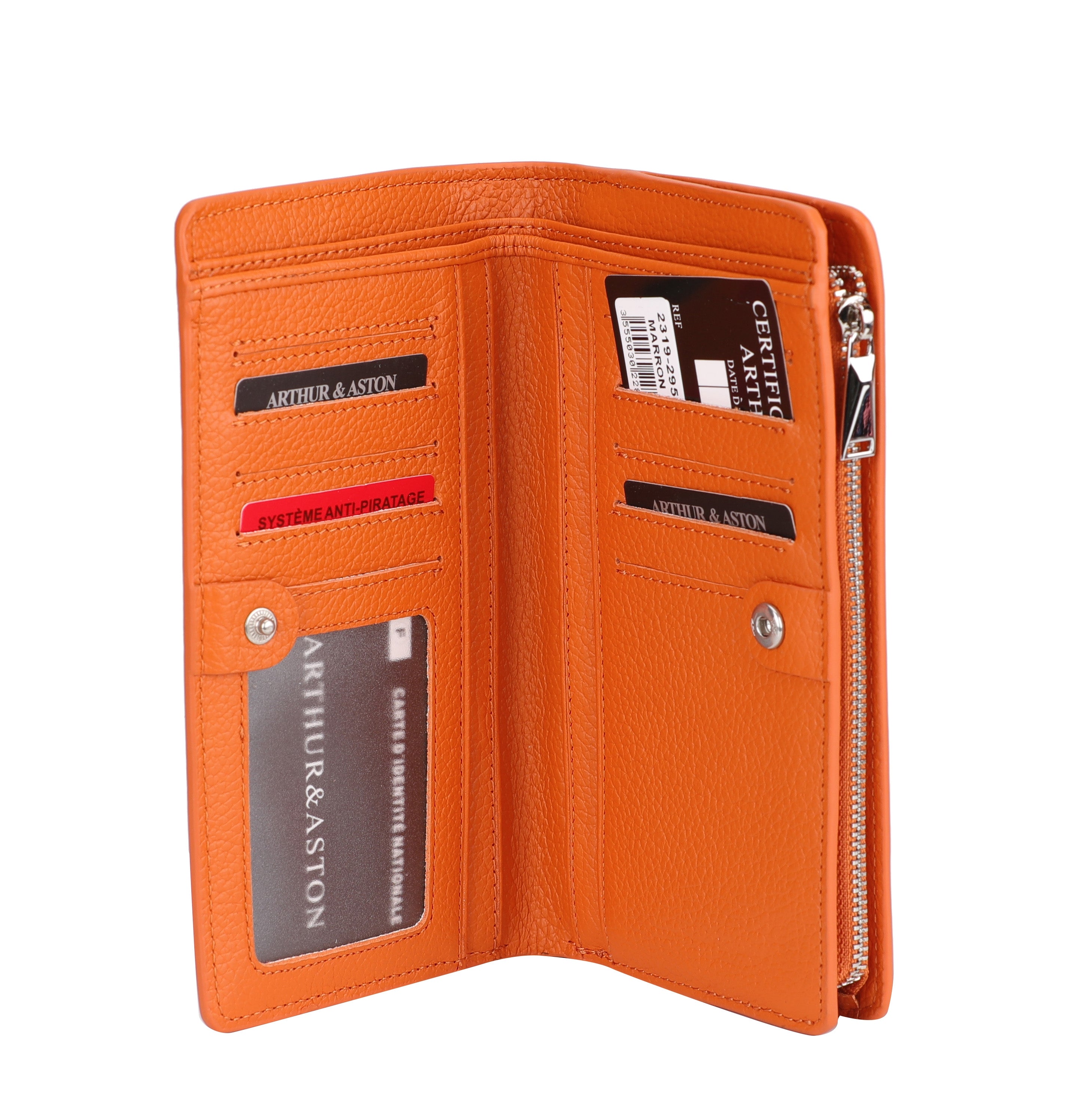 arthur-et-aston-joy-portefeuille-cuir-marron-anti-fraude image 2
