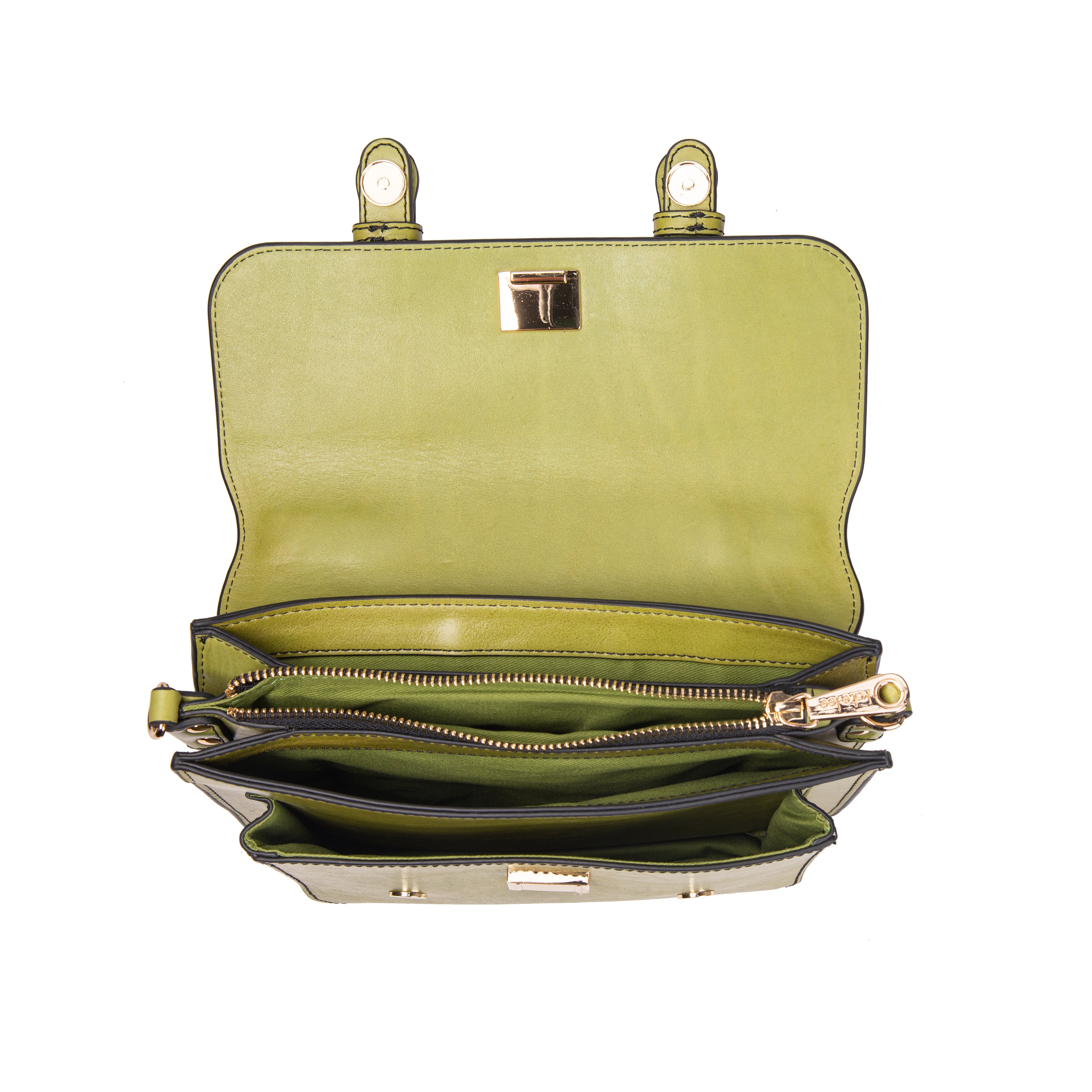 kate-lee-eiffel-sac-bandouli-re-cuir-vert-rabat image 3
