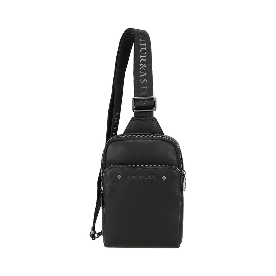 arthur-et-aston-danny-body-bag-cuir-noir-holster-15cm image 1