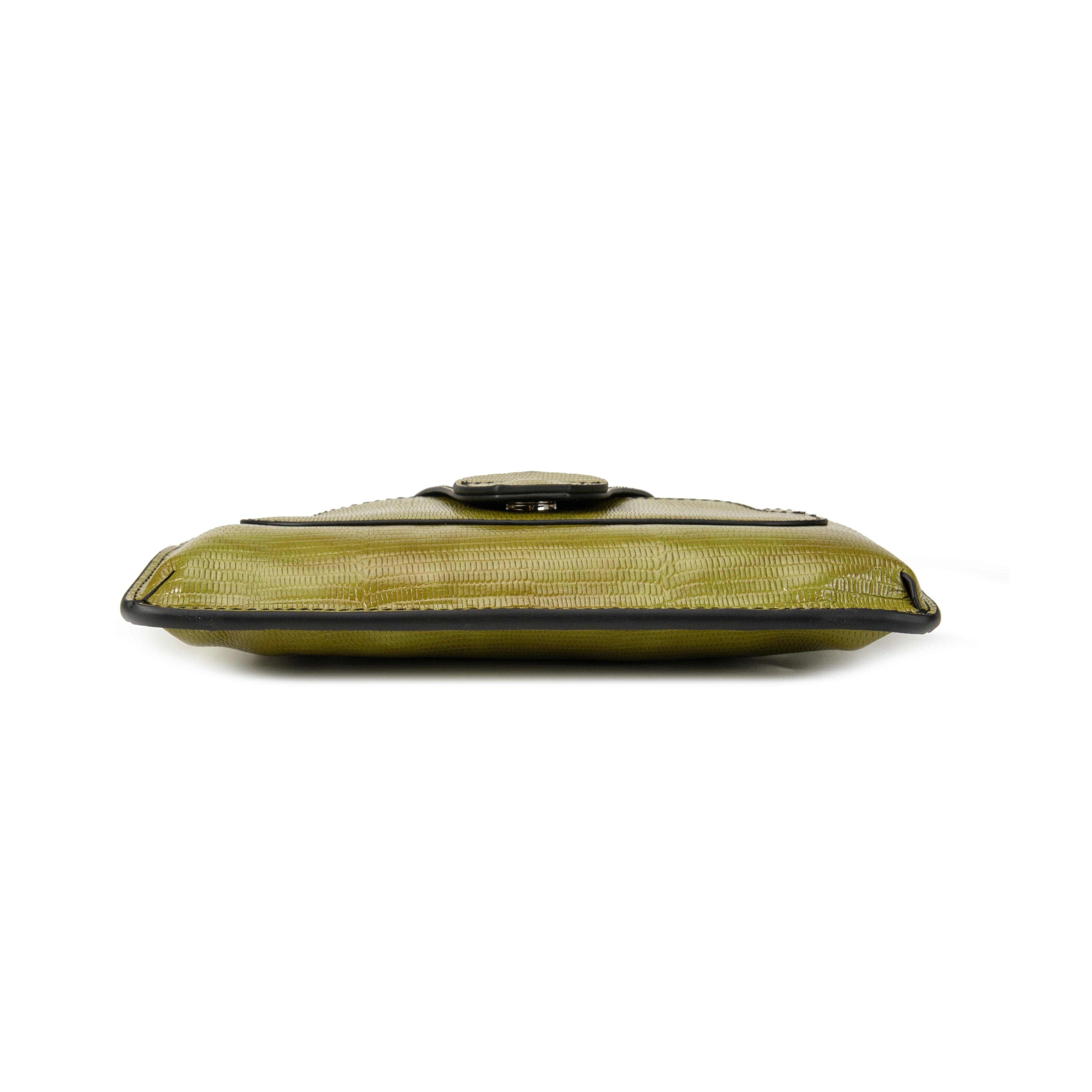 kate-lee-pochette-lp-cuir-l-zard-olive-bandouli-re image 4