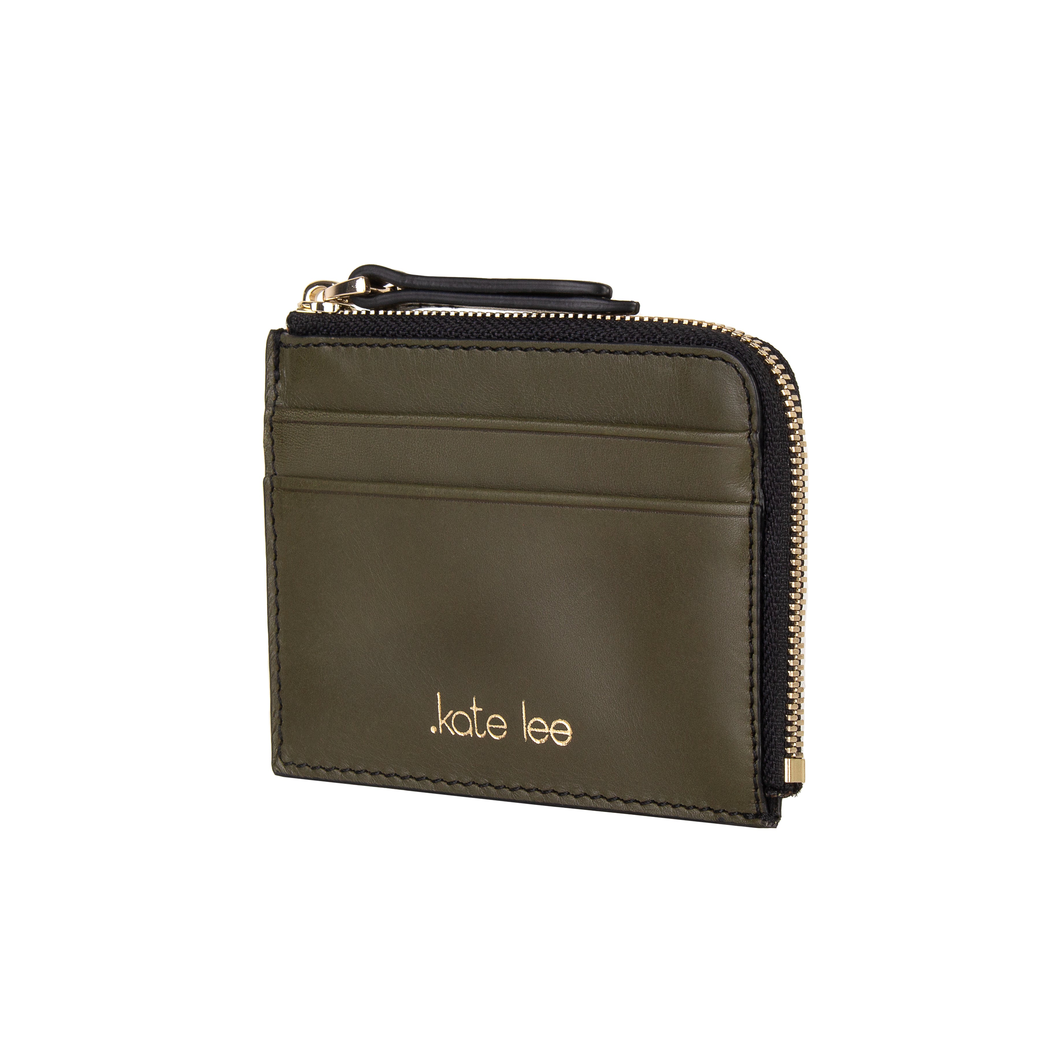 kate-lee-alo-s-porte-cartes-vert-olive-cuir-zipp image 2