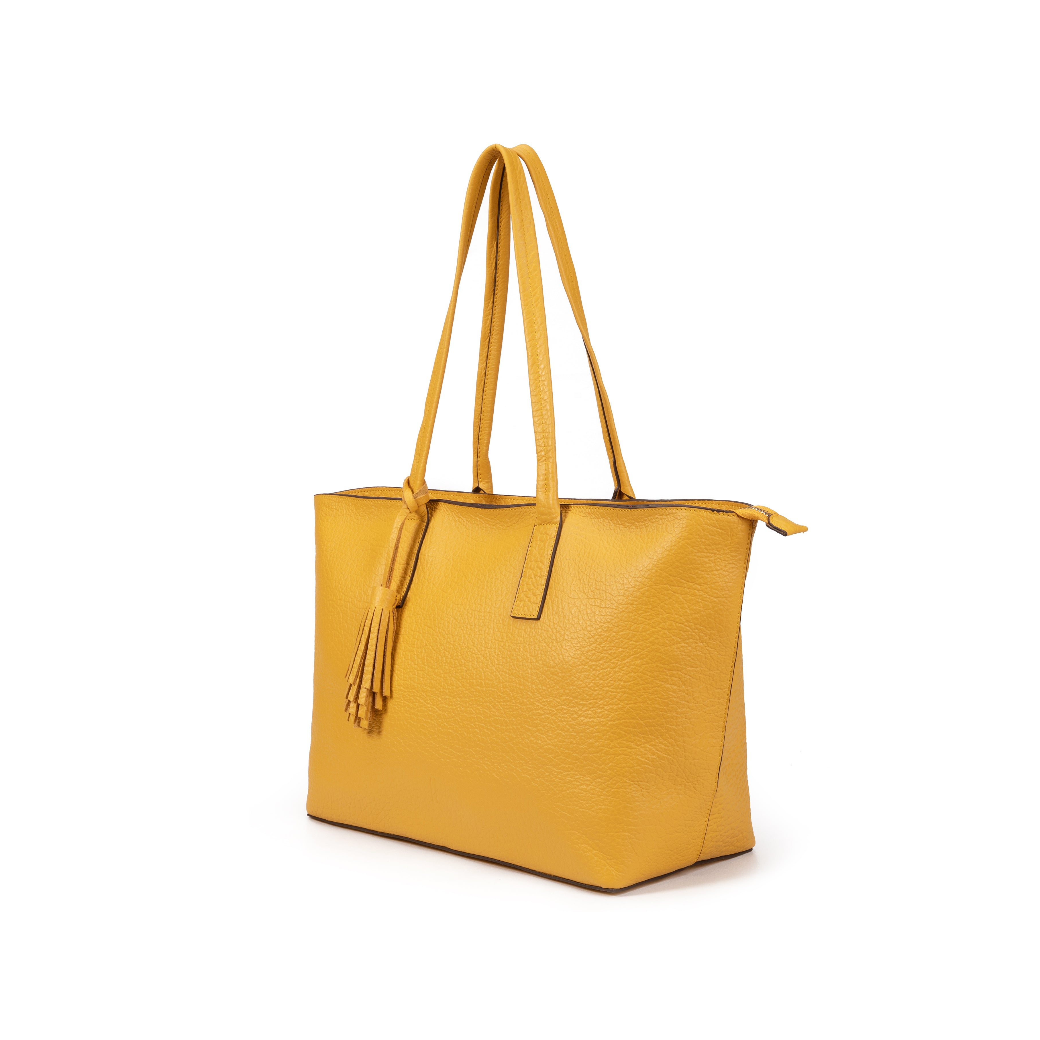 kate-lee-esmeralda-cabas-cuir-grain-jaune-36-cm image 2