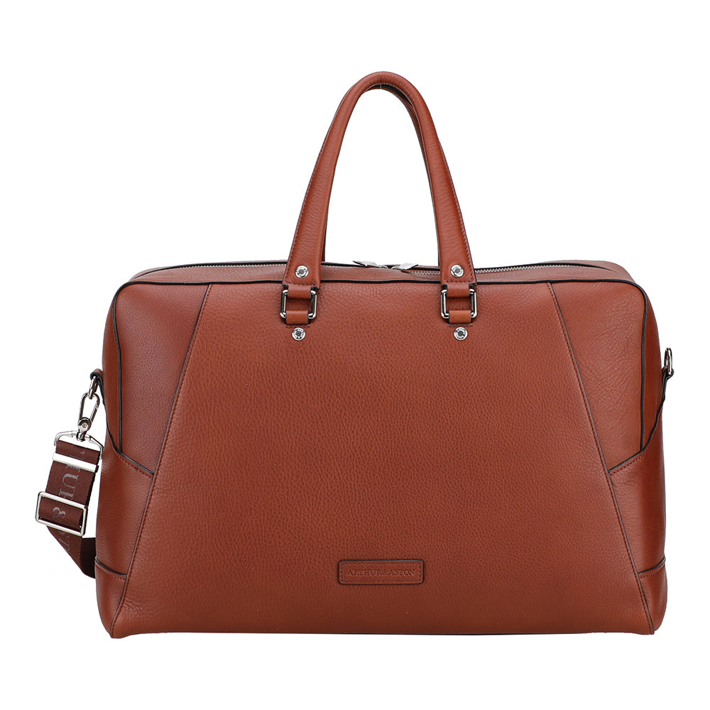 arthur-et-aston-jos-sac-de-voyage-cuir-cognac-bandouli-re image 2