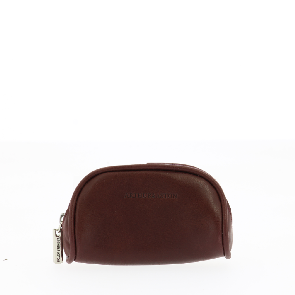 arthur-et-aston-rose-porte-monnaie-cuir-marron-demi-lune image 3