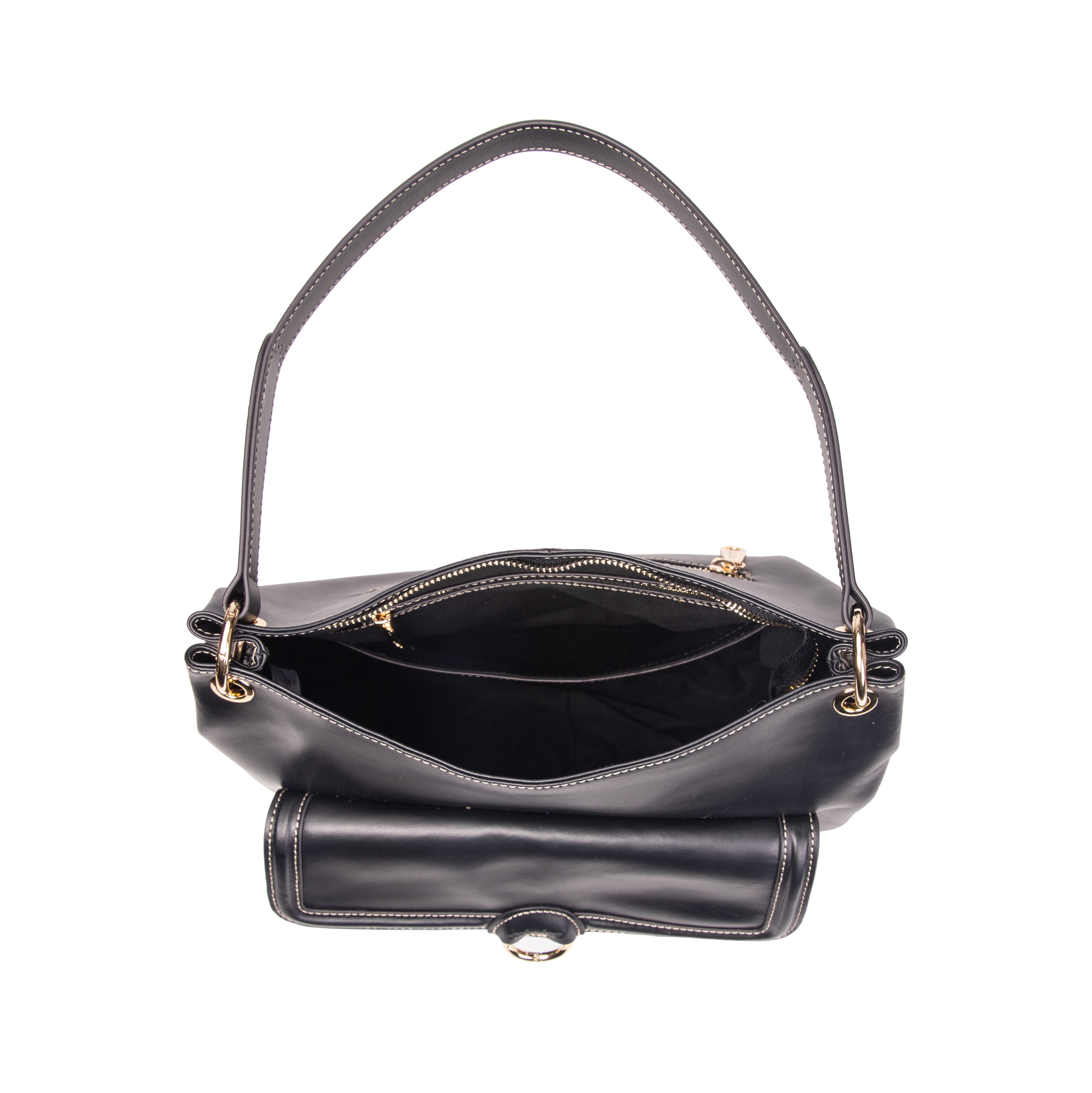kate-lee-ully-sac-hobo-cuir-noir-vachette-zip image 3