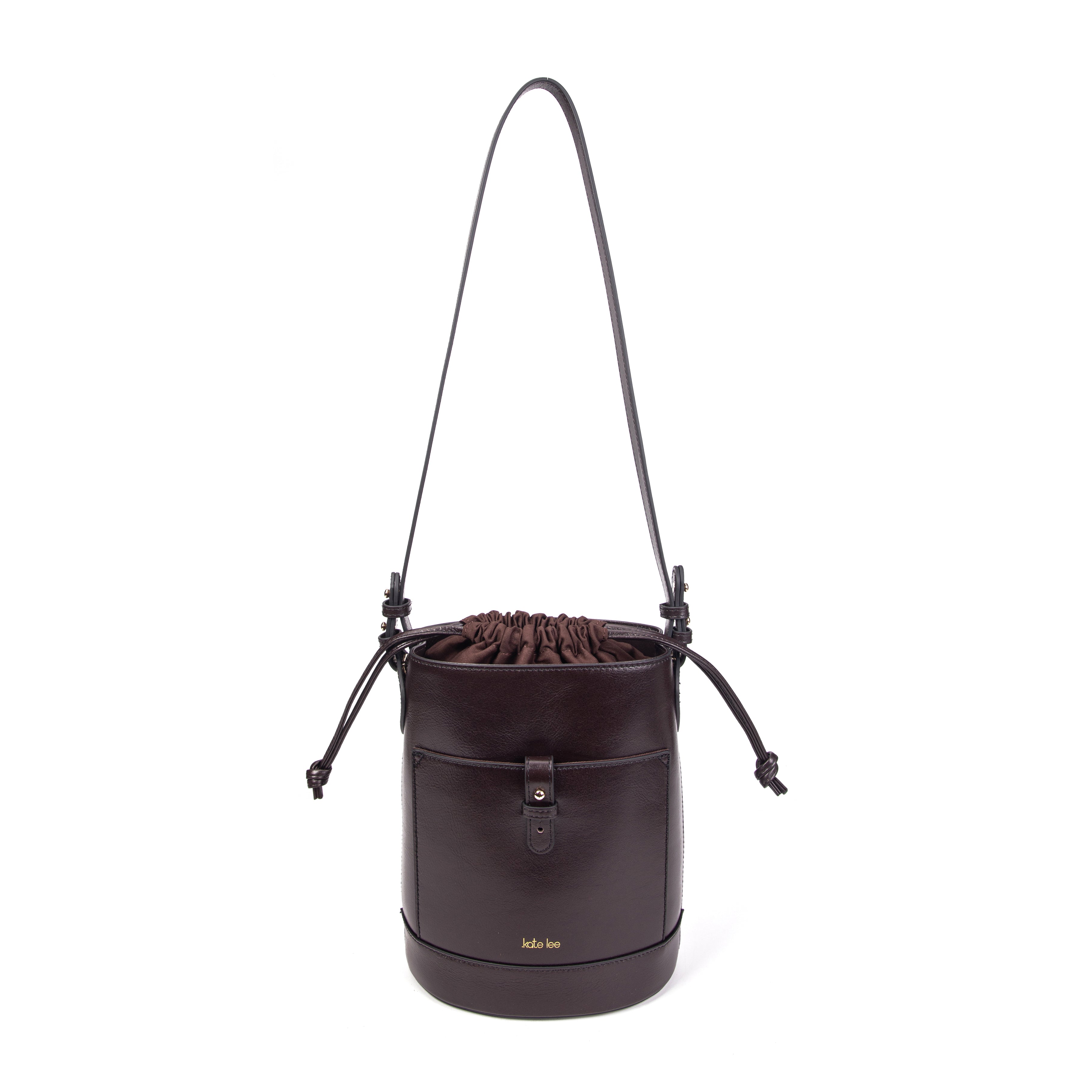 kate-lee-louvre-vachette-sac-seau-marron image 1