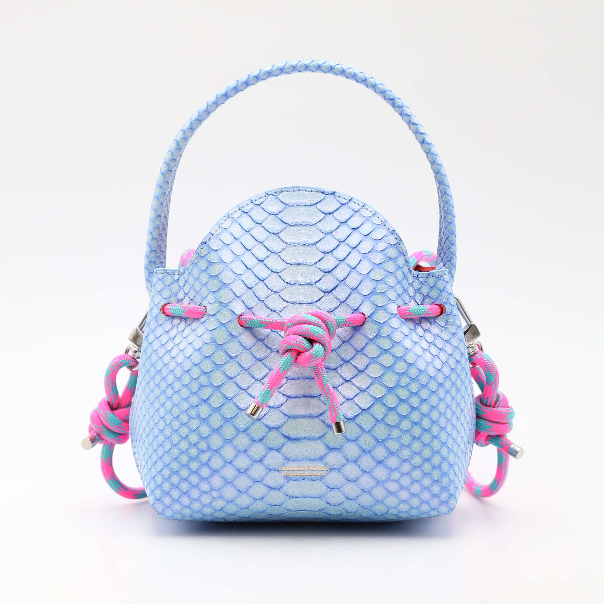 atelier-penso-mini-bucket-sac-seau-cuir-python-extasy-corde image 1