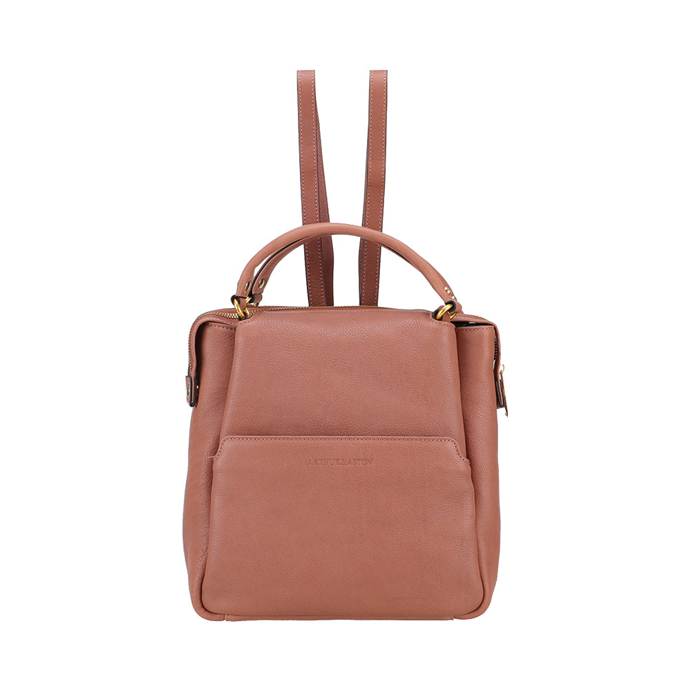 arthur-et-aston-elsa-sac-dos-cuir-taupe-pleine-fleur image 1